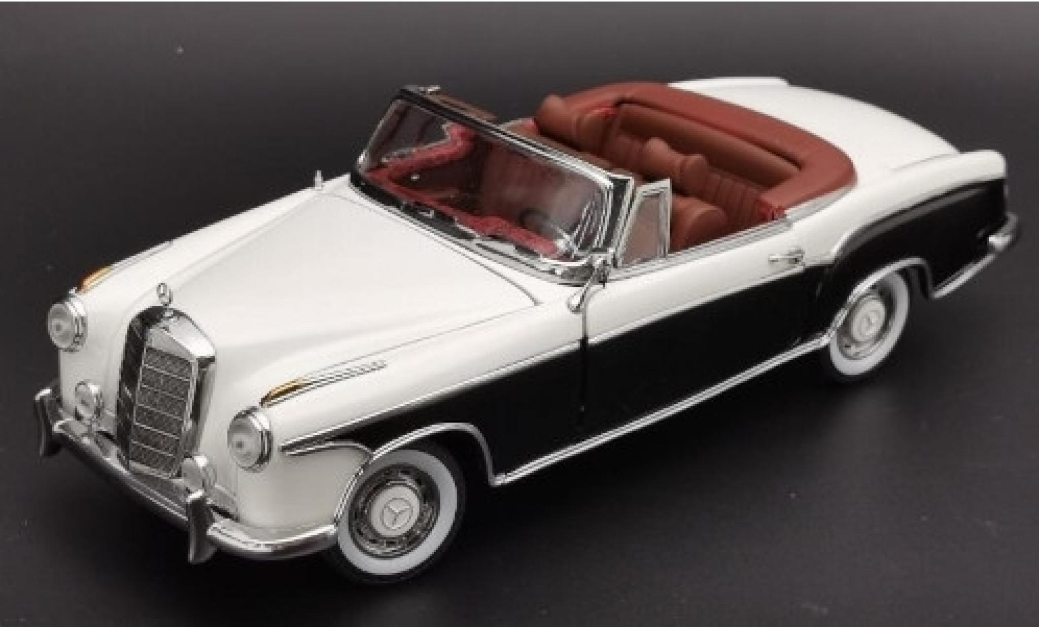 Mercedes 220 1/18 Sun Star SE Cabriolet (W180 II) bianco/nero 1958 Verdeck geöffnet modellino in miniatura