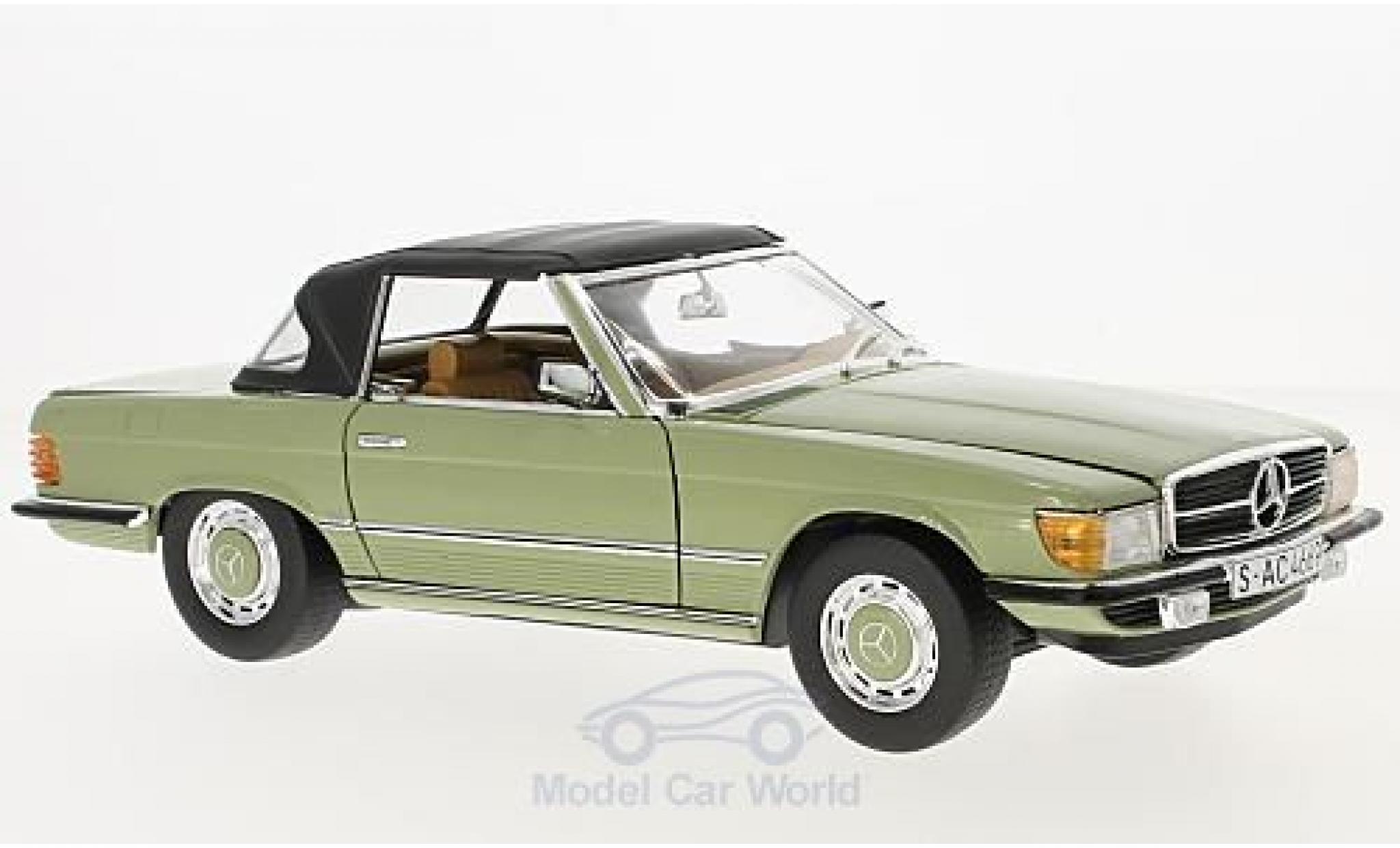 Mercedes 350 1/18 Sun Star SL verde 1977 modellino in miniatura