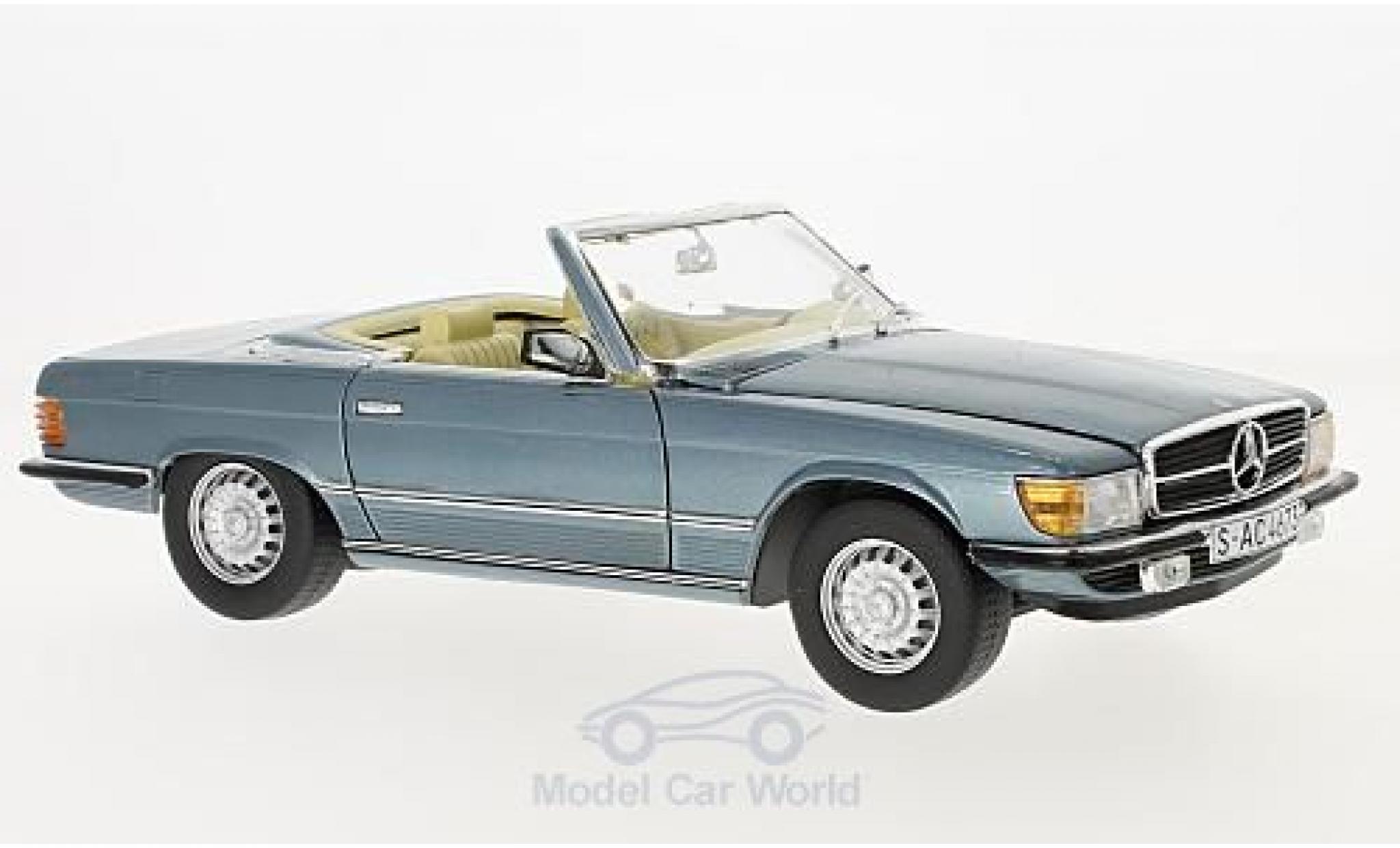 Mercedes 350 1/18 Sun Star SL metallico blu 1977 modellino in miniatura