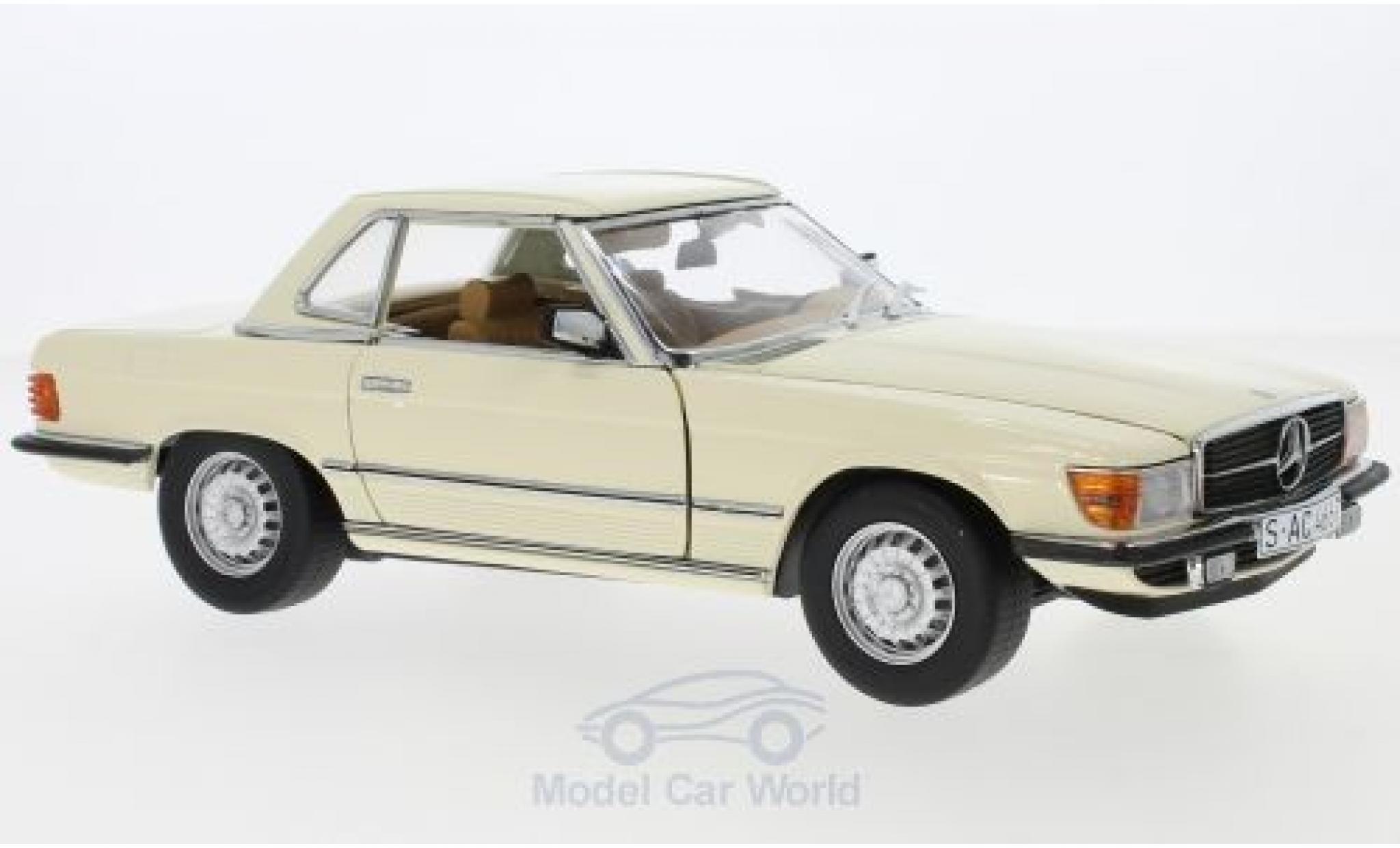 Mercedes 350 1/18 Sun Star SL (R107) beige 1977 HardTop modellino in miniatura