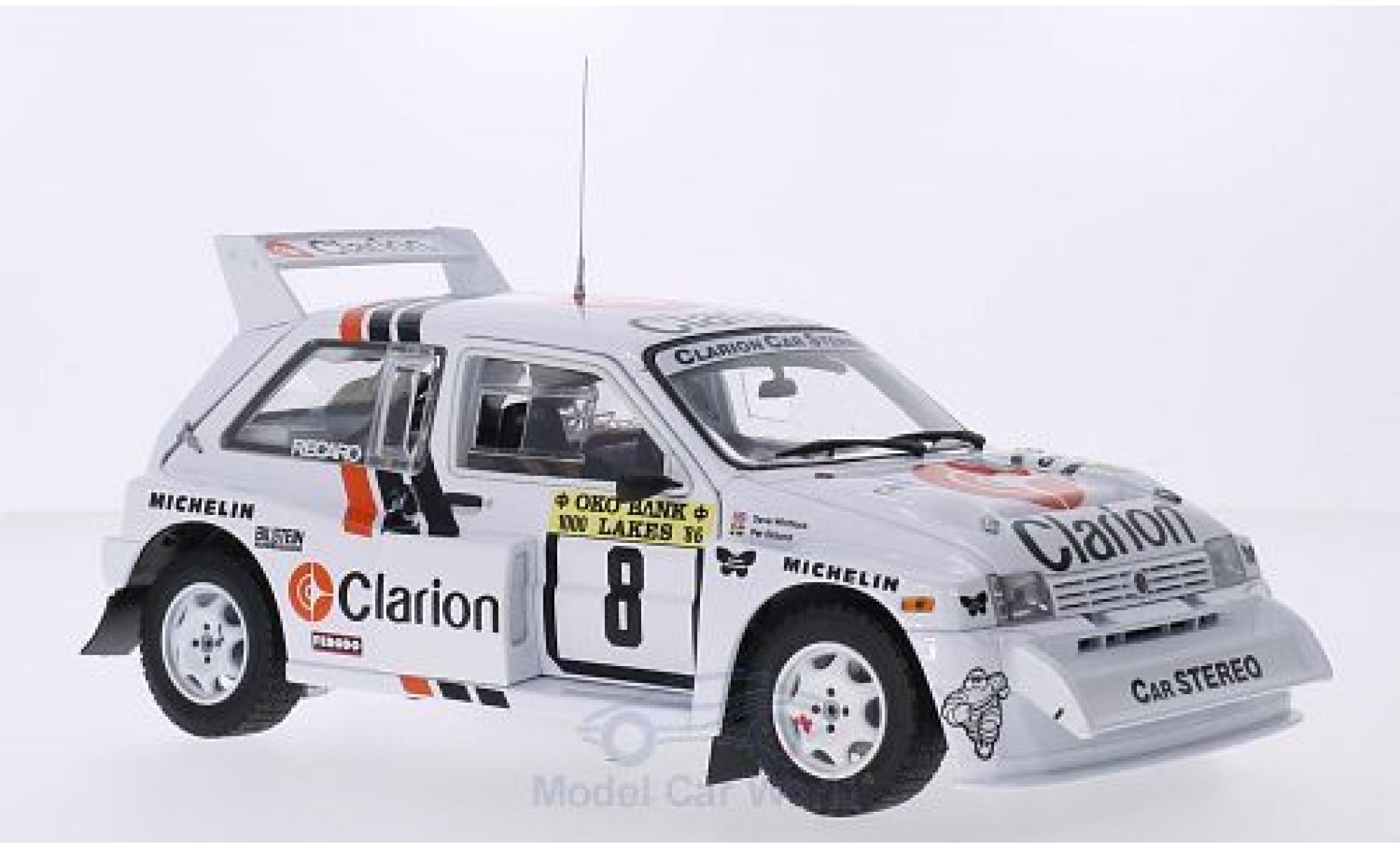 MG Metro 1/18 Sun Star 6R4 No.8 Clarion 1000 Lakes Rallye 1986 P.Eklund/D.Whittock modellino in miniatura