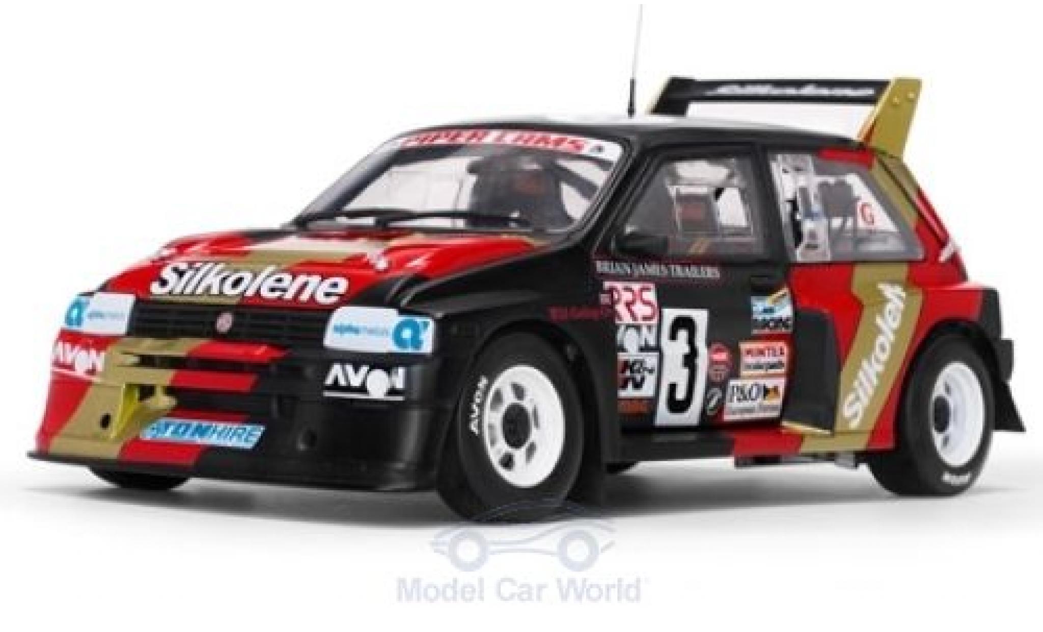 MG Metro 1/18 Sun Star 6R4 RHD No.3 Silkolene Rallye-Cross 1986 W.Gollop modellino in miniatura