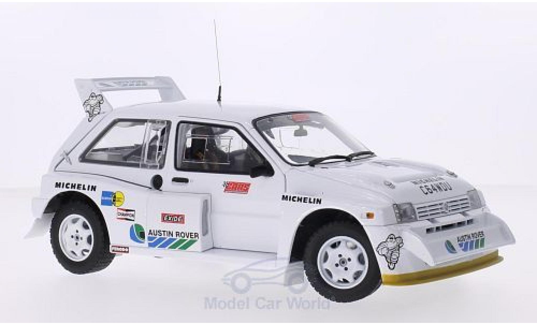 MG Metro 1/18 Sun Star 6R4 bianco RHD Testfahrzeug A.Senna modellino in miniatura