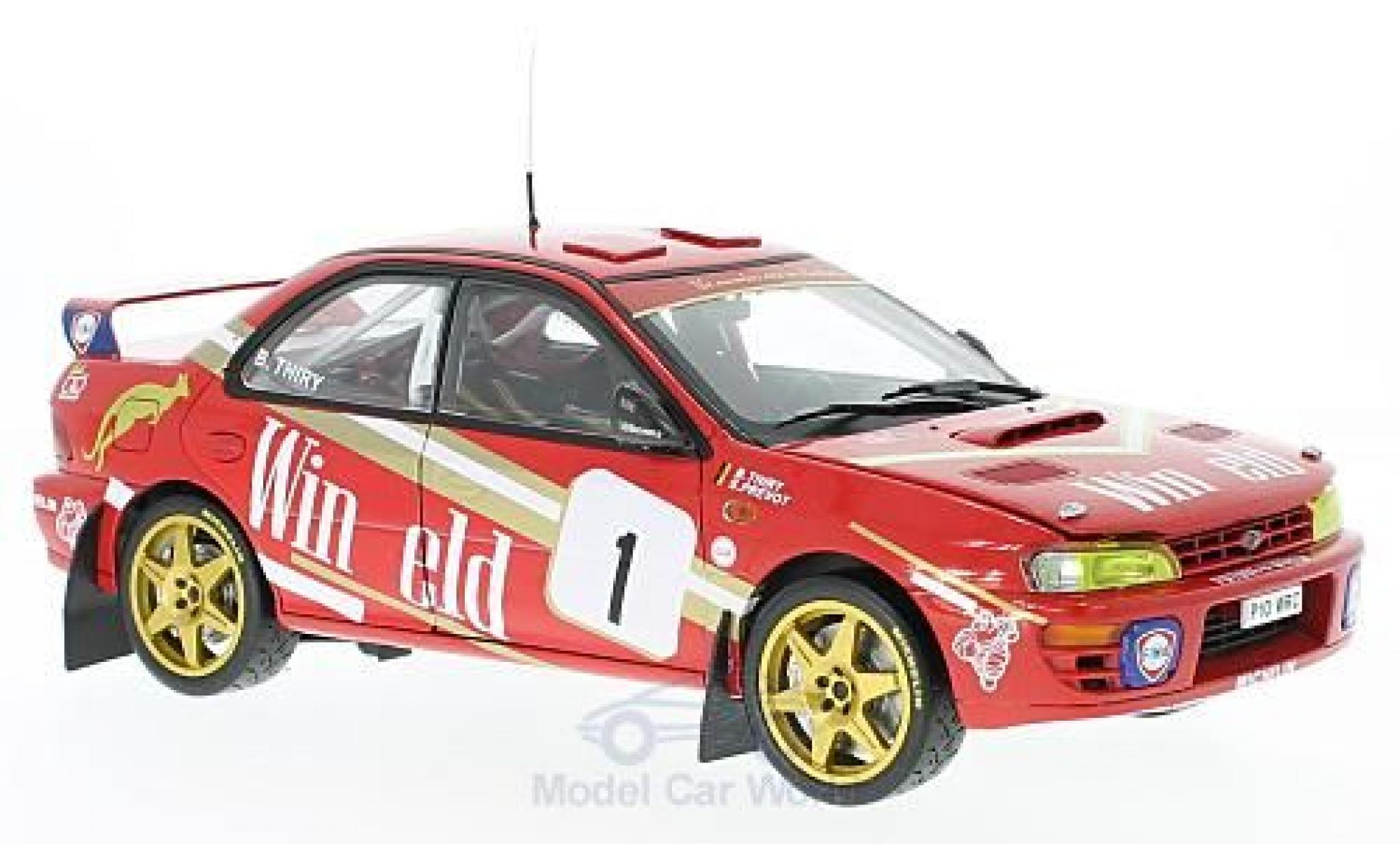 Subaru Impreza 555 1/18 Sun Star 555 No.1 Winfield Rallye Ypres 1997 mit Decals B.Thiry/S.Prevot modellino in miniatura