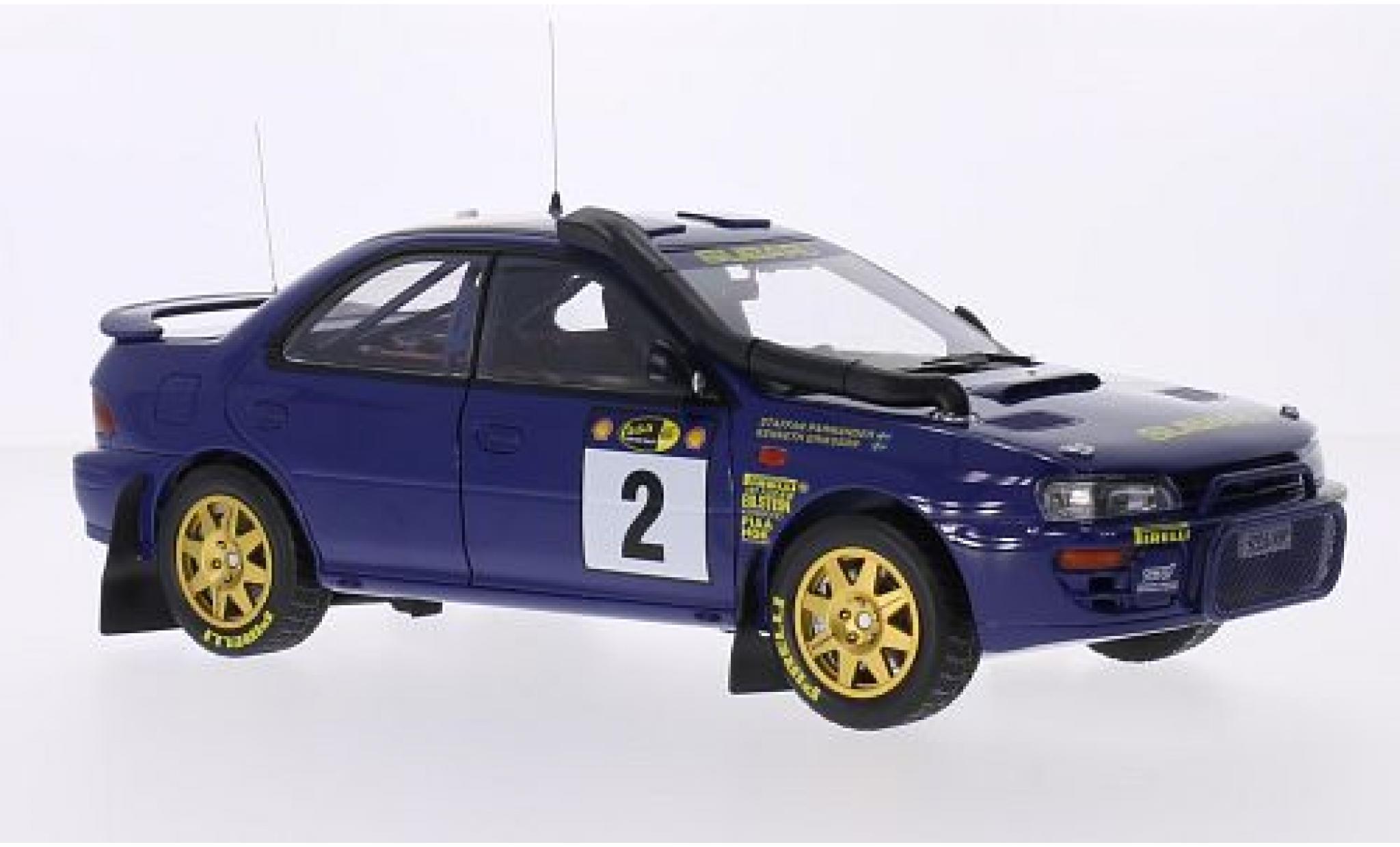 Subaru Impreza 1/18 Sun Star 555 No.2 555 Safari Rallye Kenia 1996 avec Decals K.Eriksson/S.Parmander modellino in miniatura