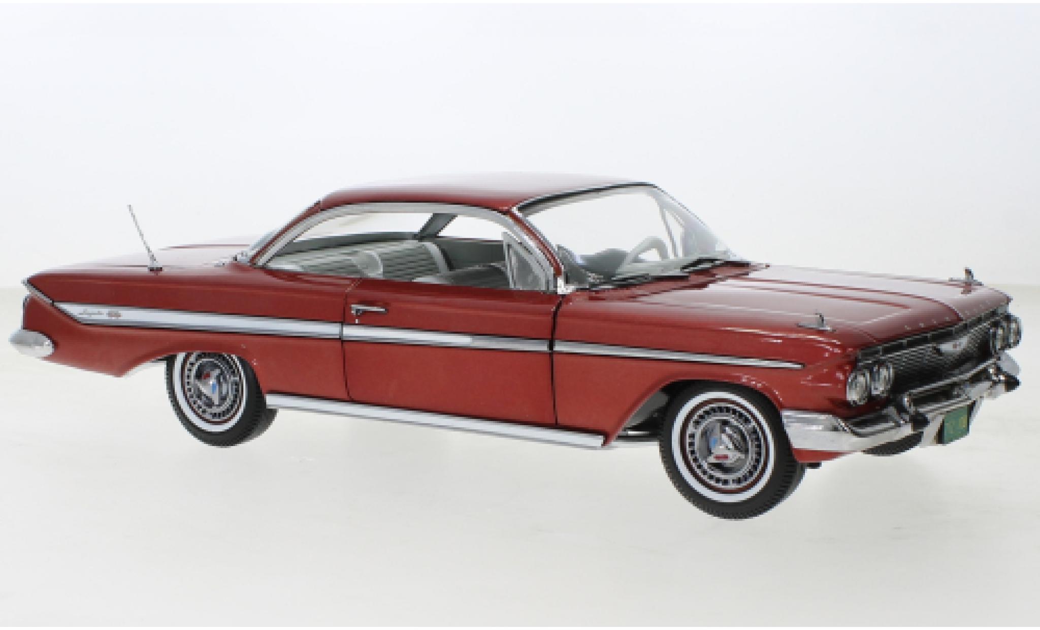 Chevrolet Impala 1/18 Sun Star Sport Coupe metallise rosso foncé 1961 modellino in miniatura