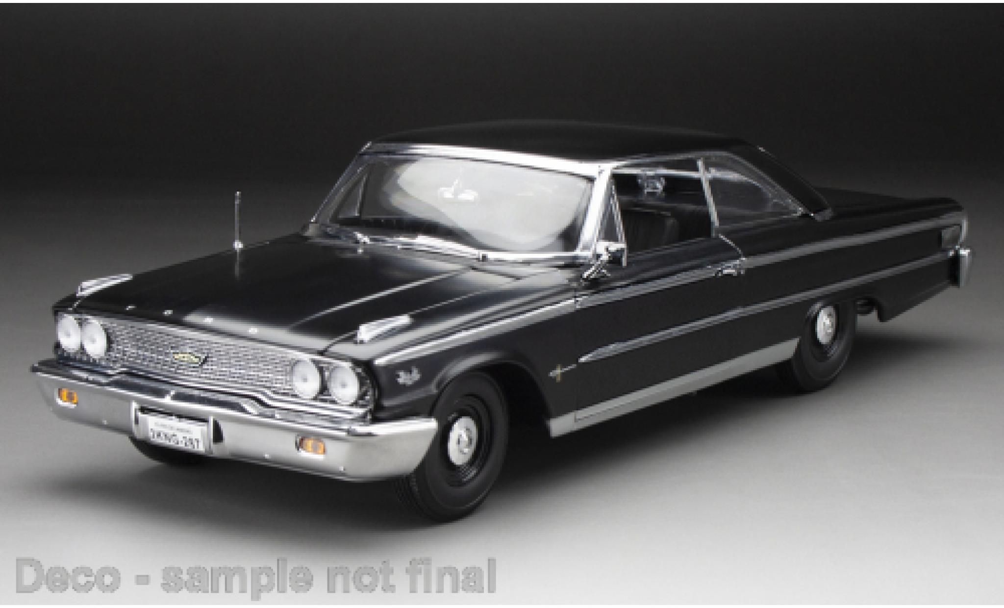 Ford Galaxy 1/18 Sun Star Galaxie 500 XL Hardtop nero 1963 modellino in miniatura