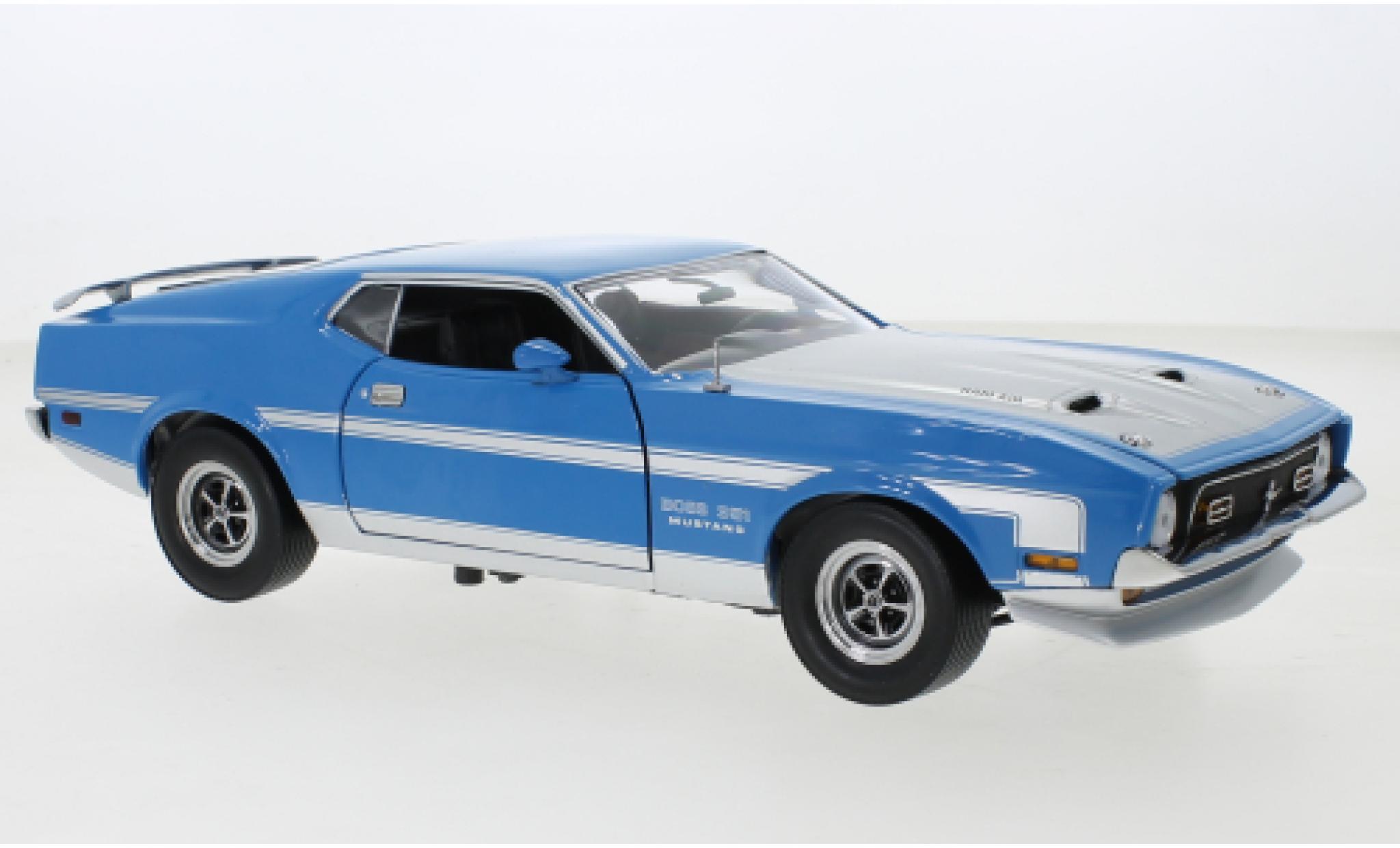 Ford Mustang 1/18 Sun Star Boss 351 blu/grigio 1971 modellino in miniatura