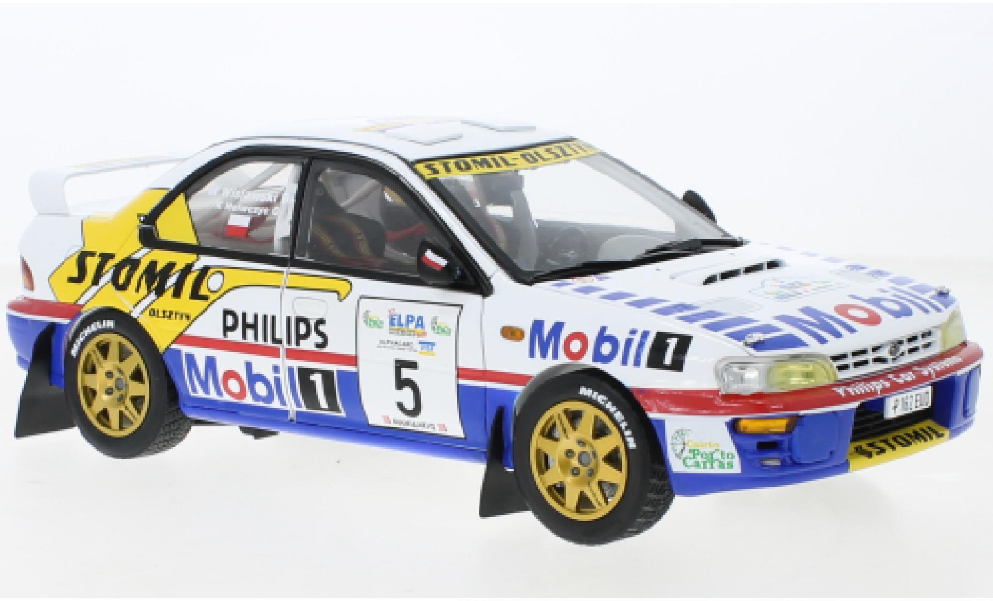 Subaru Impreza 1/18 Sun Star 555 No.5 Mobil 1 Elpa Rally Halkidiki 1997 modellino in miniatura