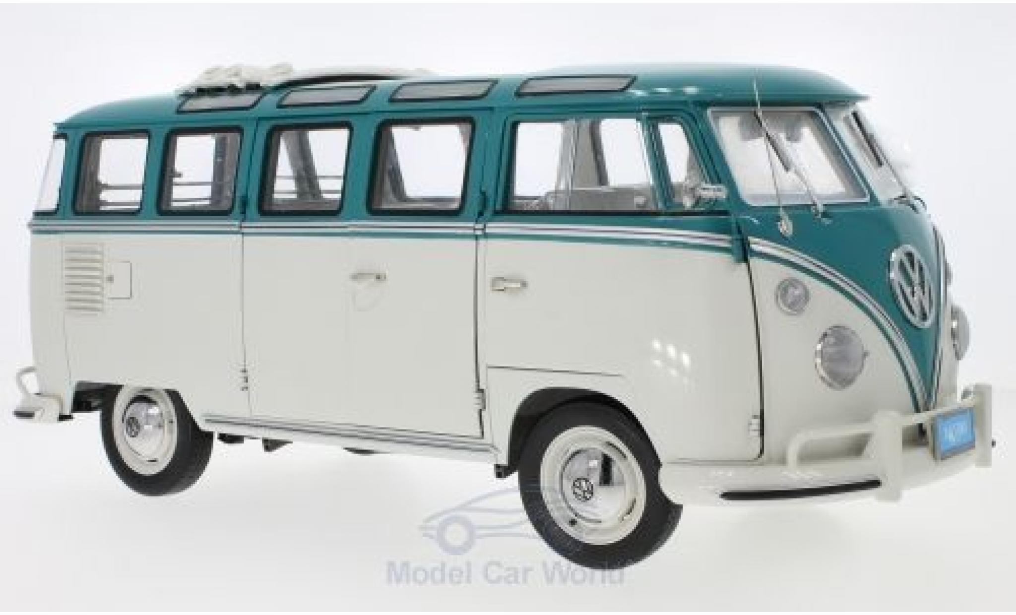 Volkswagen T1 1/18 Sun Star Samba Bus türkis/grigio 1962 modellino in miniatura