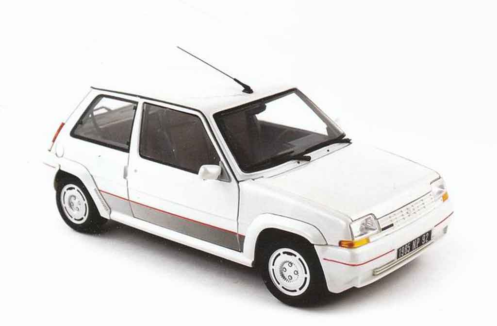 Renault 5 1/18 Norev GT Turbo phase 1 bianco modellino in miniatura