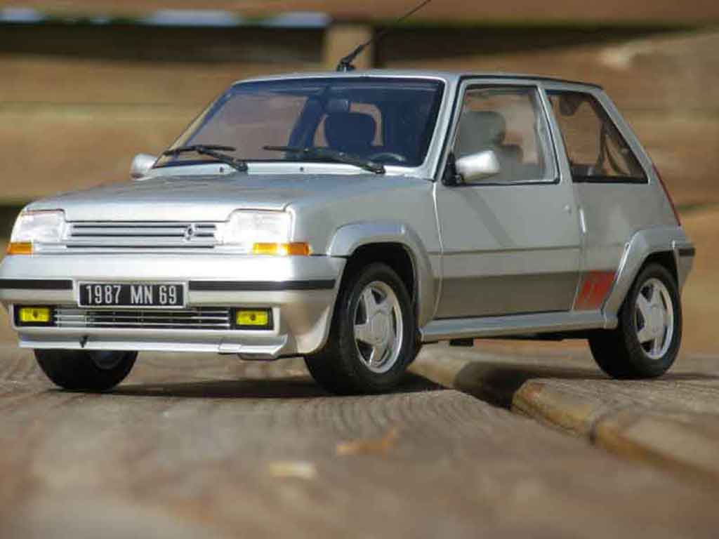 Renault 5 1/18 Norev GT Turbo phase 2 grigio modellino in miniatura