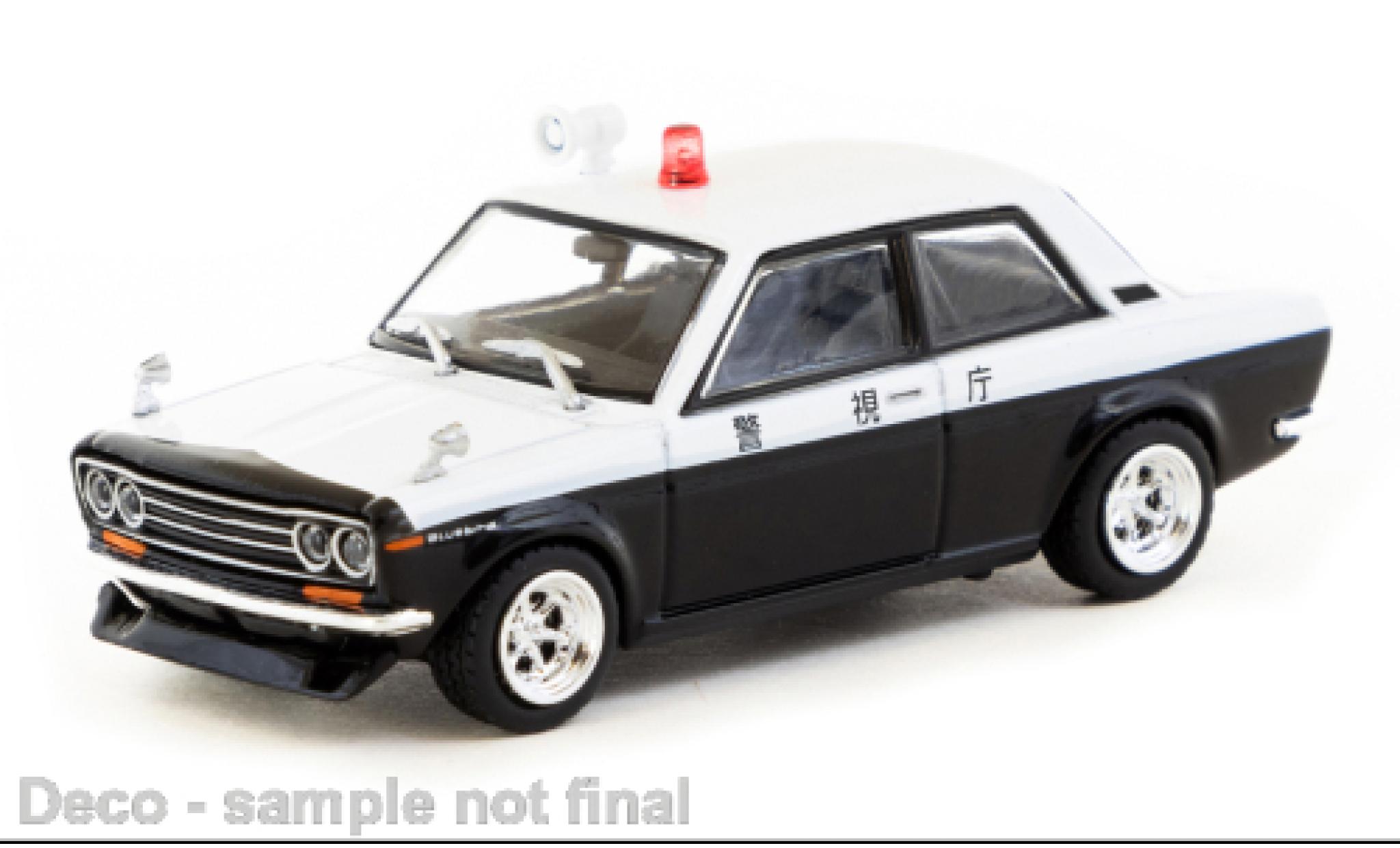 Datsun 510 1/64 Tarmac Works Japanische Polizei 1:64 modellino in miniatura