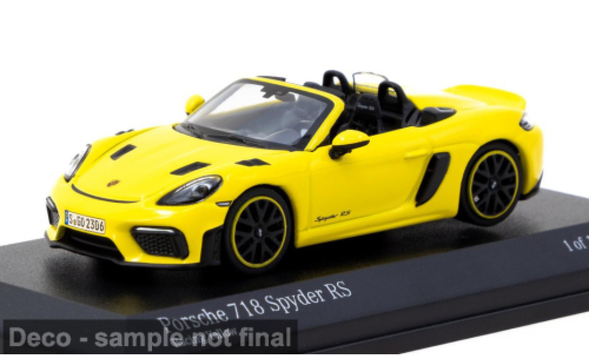 Porsche 718 1/64 Tarmac Works Spyder RS gelb 1:64 modellino in miniatura