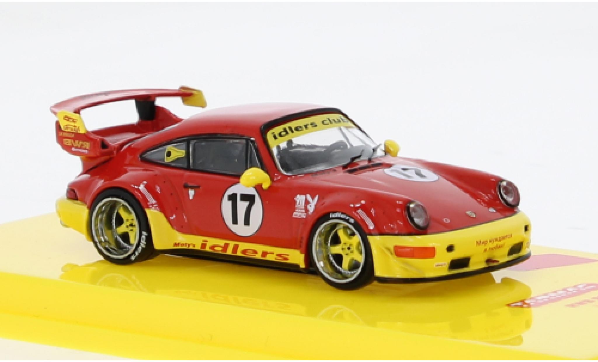 Porsche 964 RWB 1/64 Tarmac Works 911  rot/gelb 1:64 modellino in miniatura