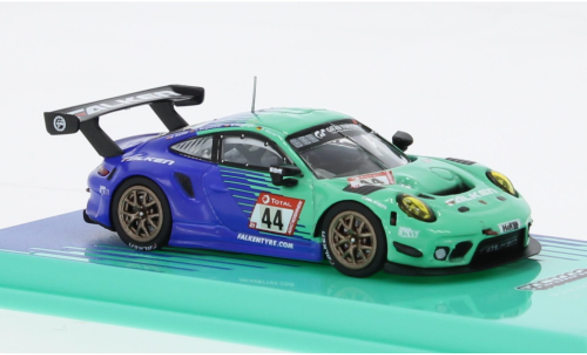 Porsche 992 GT3 R 1/64 Tarmac Works 911 (997) No.44 Falken 24h Nürburgring 2019 1:64 modellino in miniatura
