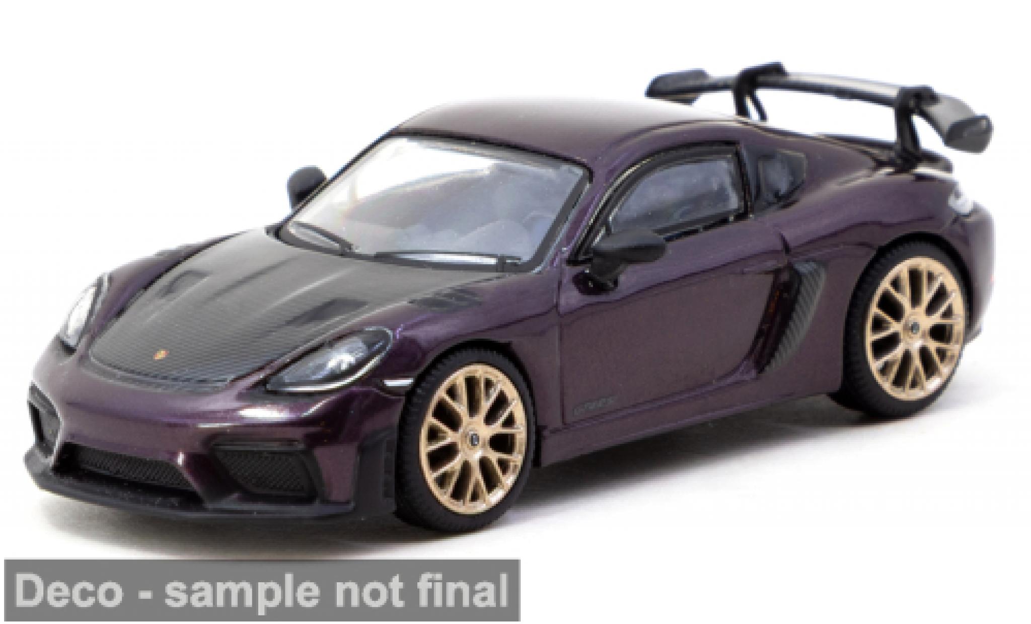 Porsche Cayman GT4 1/64 Tarmac Works RS violett 1:64 modellino in miniatura