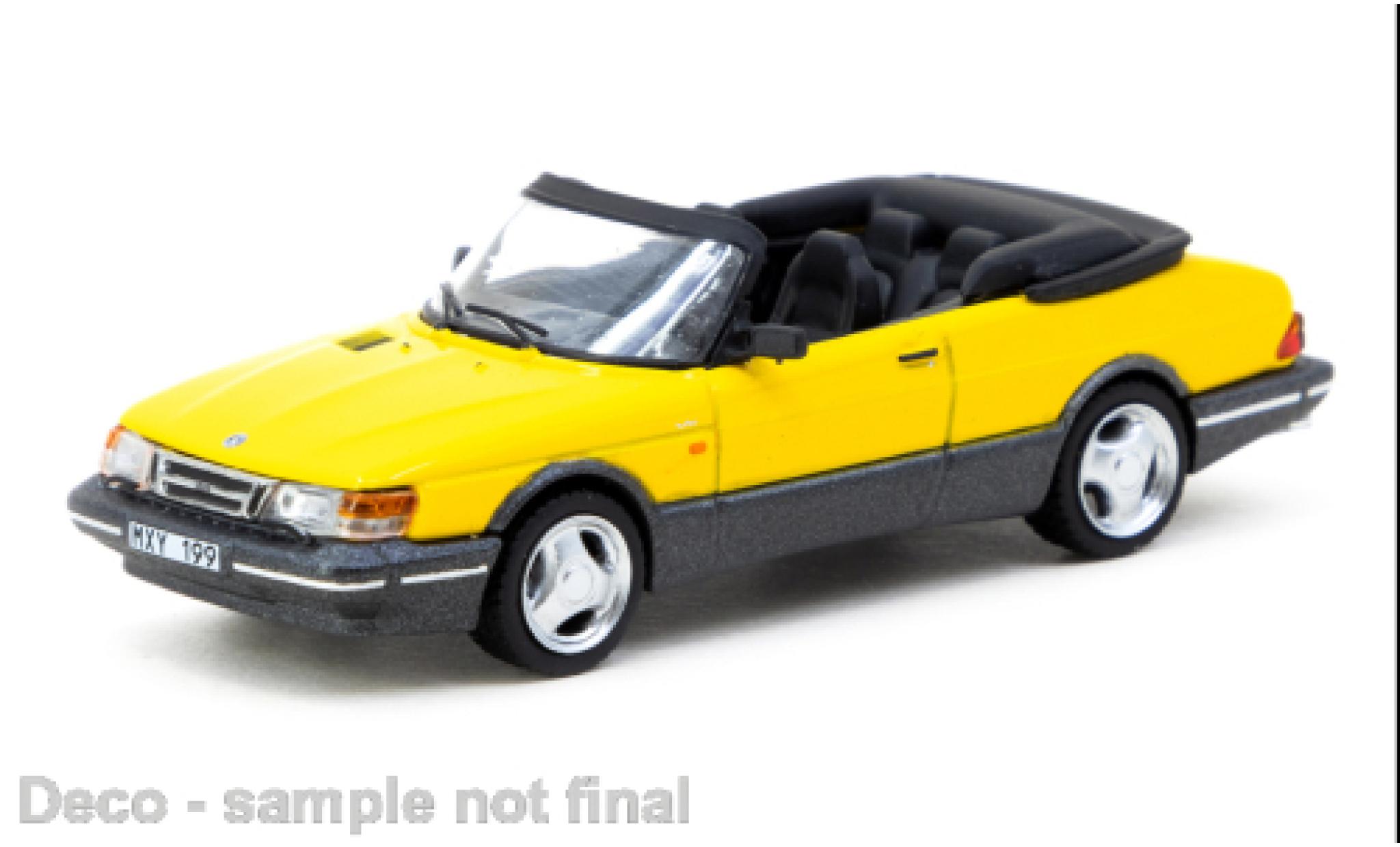 Saab 900 1/64 Tarmac Works Turbo gelb 1:64 modellino in miniatura