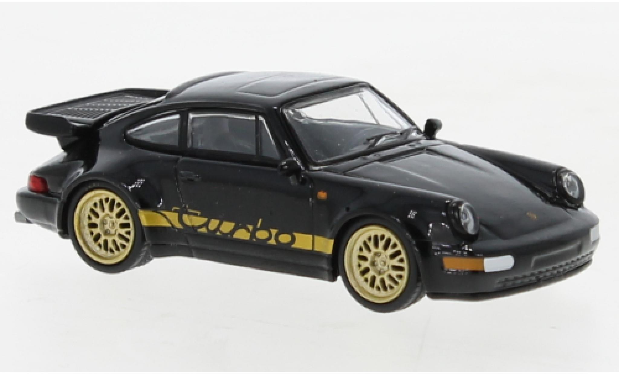 Porsche 964 Turbo 1/64 Tarmac Works 911  nero modellino in miniatura