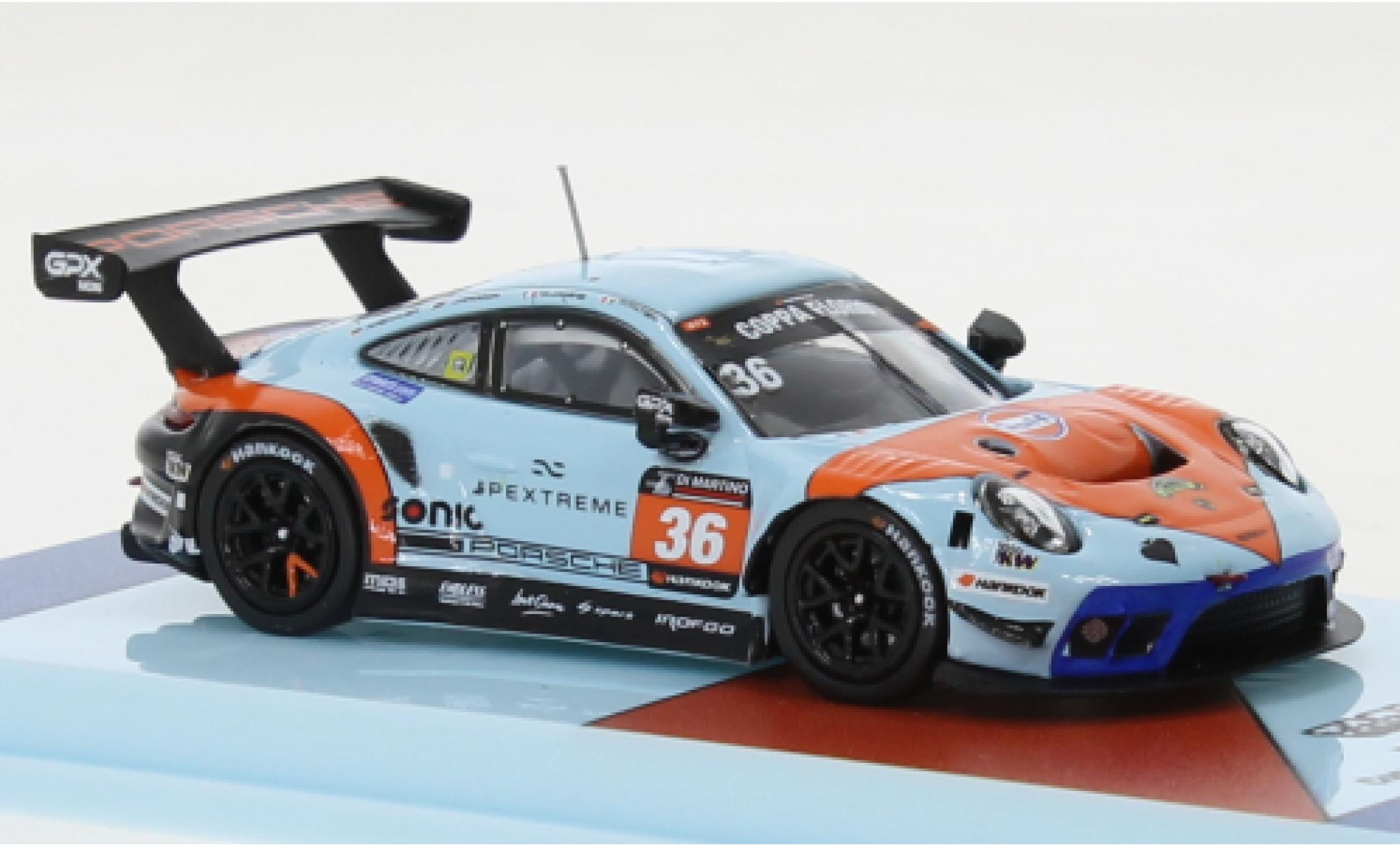 Porsche 992 GT3 R 1/64 Tarmac Works 911 (991) No.36 Gulf 12h Coppa Florio Sizilien 2020 modellino in miniatura