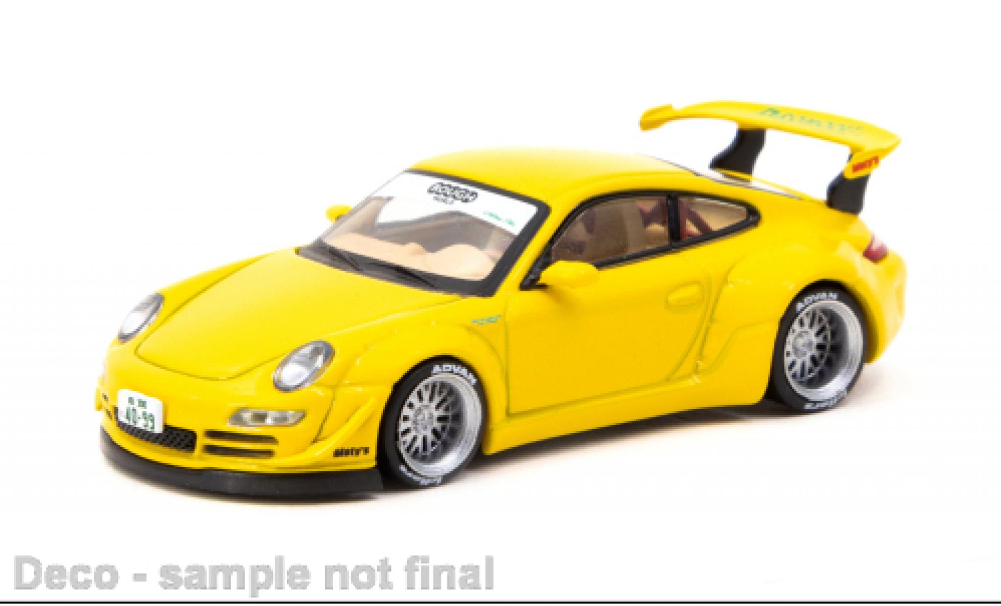 Porsche 997 RWB 1/64 Tarmac Works 911  giallo Notting Hill modellino in miniatura