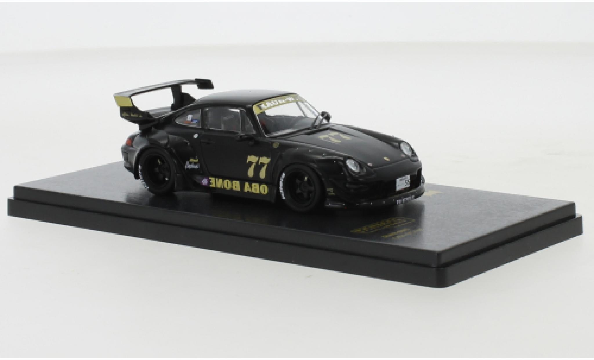 Porsche 993 RWB 1/64 Tarmac Works matt-nero Oba Bone modellino in miniatura