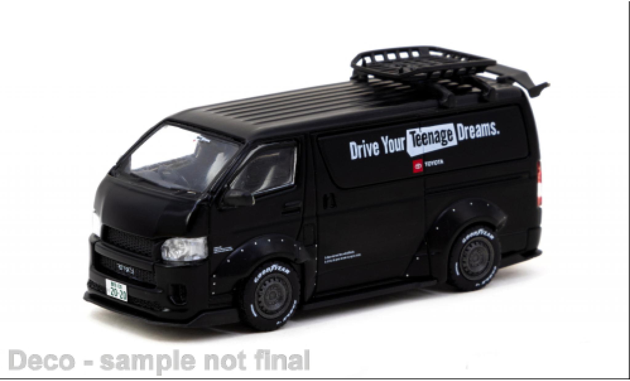 Toyota Hiace 1/64 Tarmac Works Widebody nero modellino in miniatura