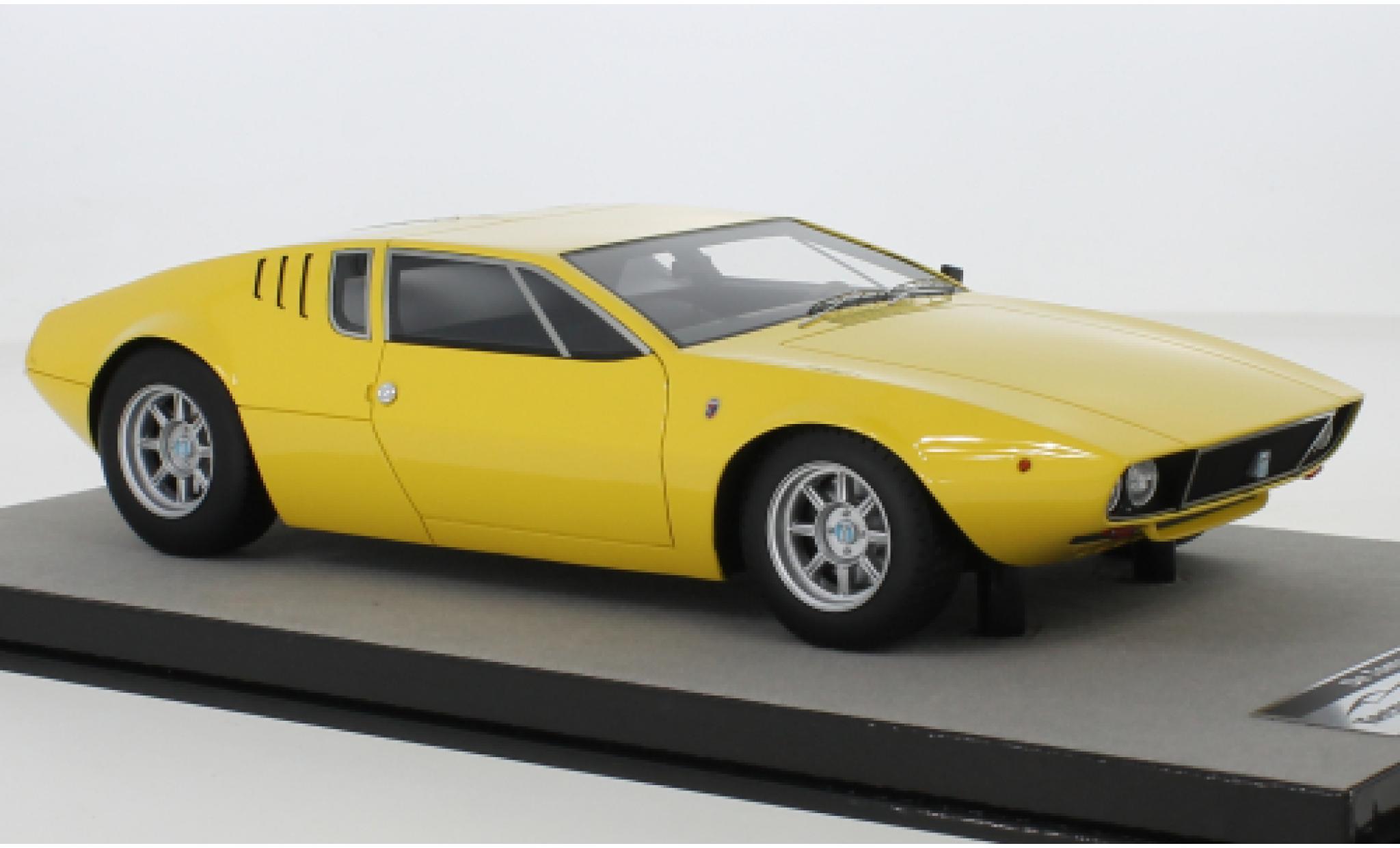 De Tomaso Mangusta 1/18 Tecnomodel giallo 1971 modellino in miniatura