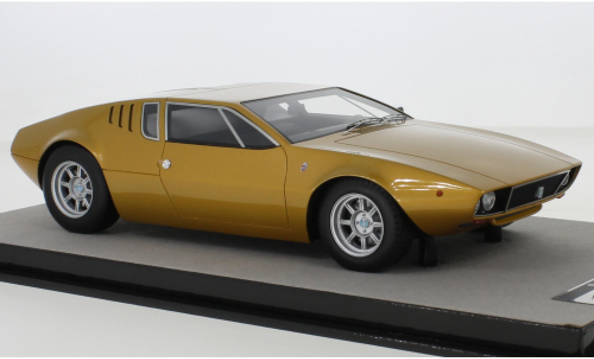 De Tomaso Mangusta 1/18 Tecnomodel gold 1971 modellino in miniatura
