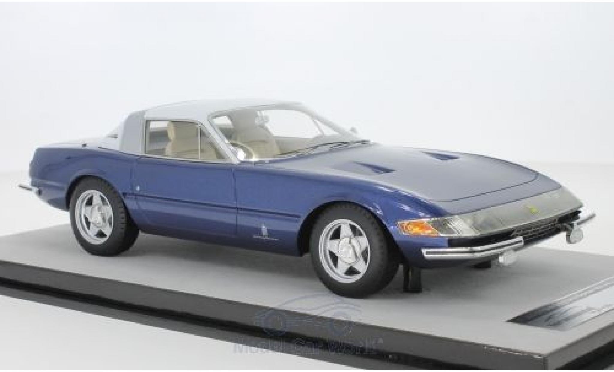 Ferrari 365 1/18 Tecnomodel GTB/4 Daytona Coupe Speciale metallico blu/bianco 1969 modellino in miniatura