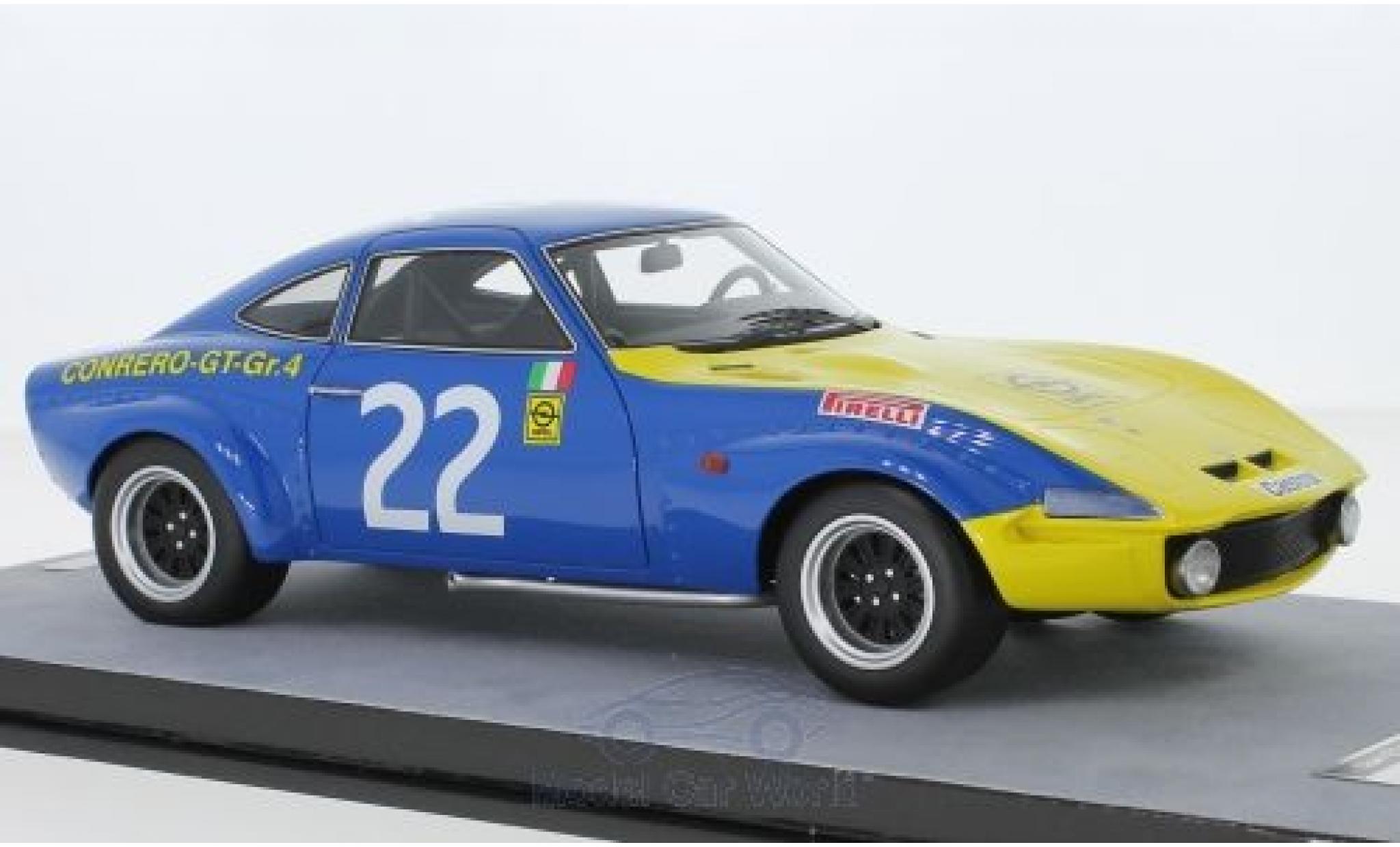 Opel GT 1/18 Tecnomodel 1900 No.22 Squadra Conrero European Championship Monza 1972 A.Rosselli modellino in miniatura
