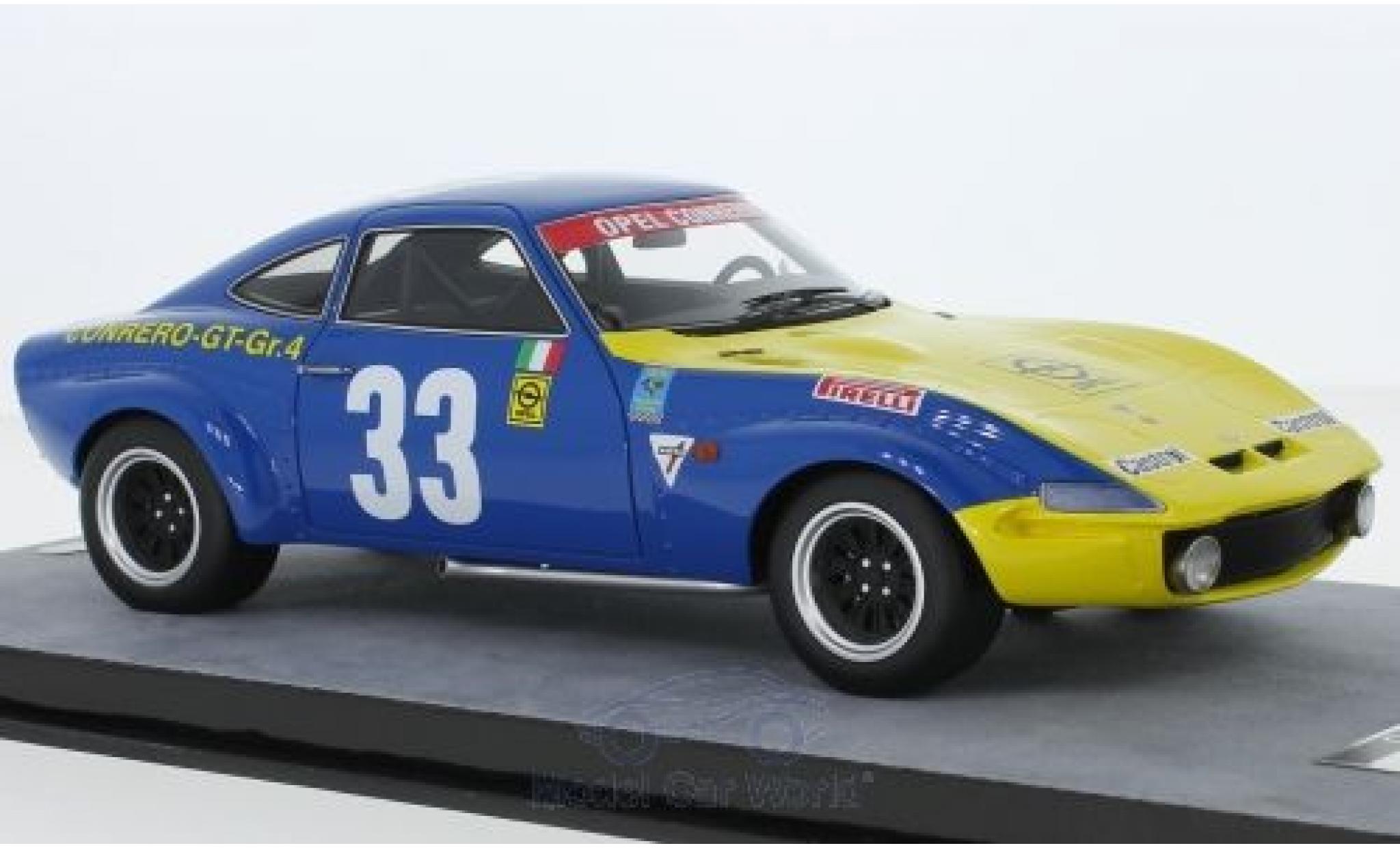 Opel GT 1/18 Tecnomodel 1900 No.33 Squadra Conrero Targa Florio 1972 R.Facetti/M.-C.Beaumont modellino in miniatura