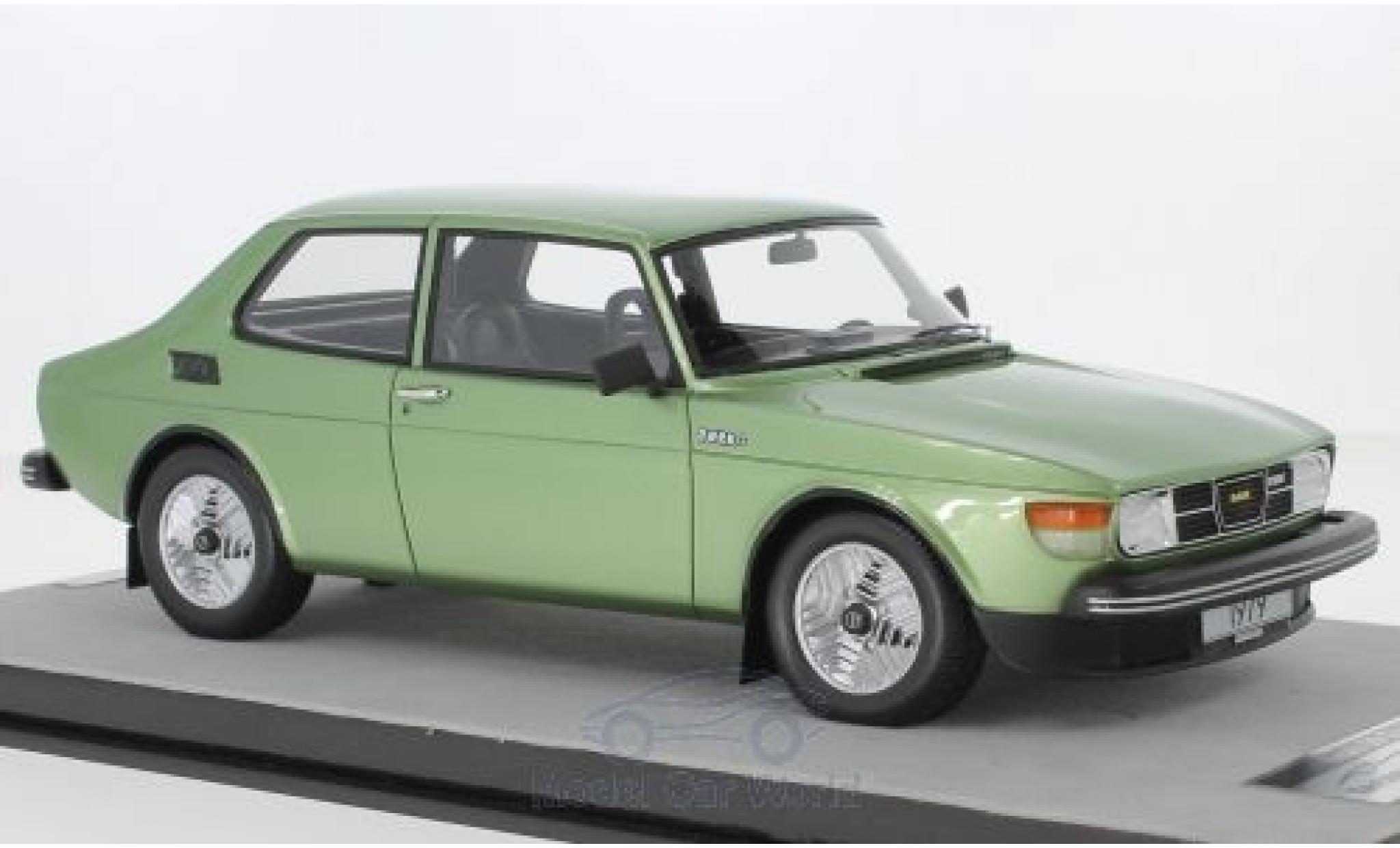 Saab 99 1/18 Tecnomodel Turbo metallico verde 1979 modellino in miniatura