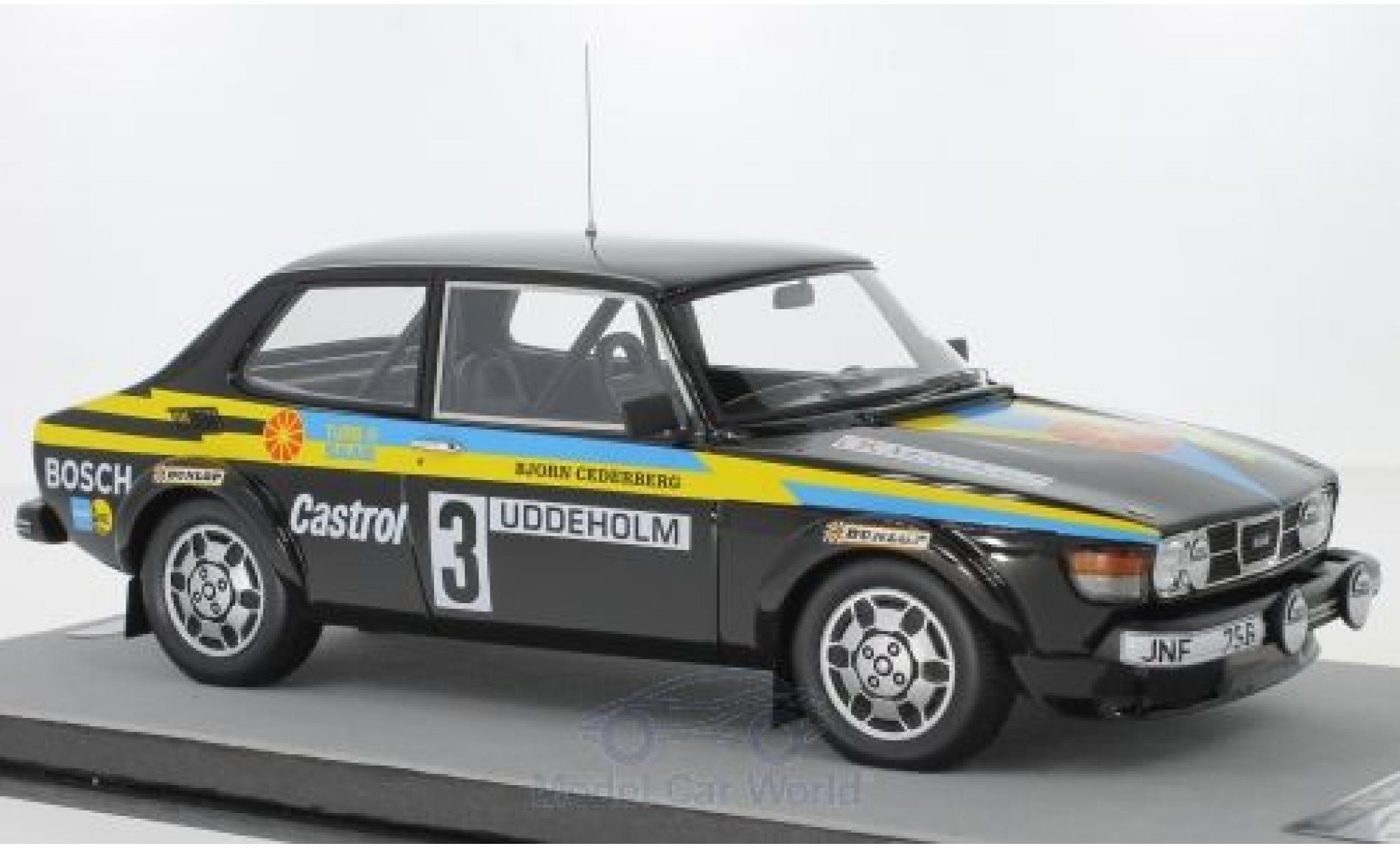 Saab 99 1/18 Tecnomodel Turbo No.3 Rallye WM Rallye Schweden 1979 S.Blomqvist/B.Cederberg modellino in miniatura