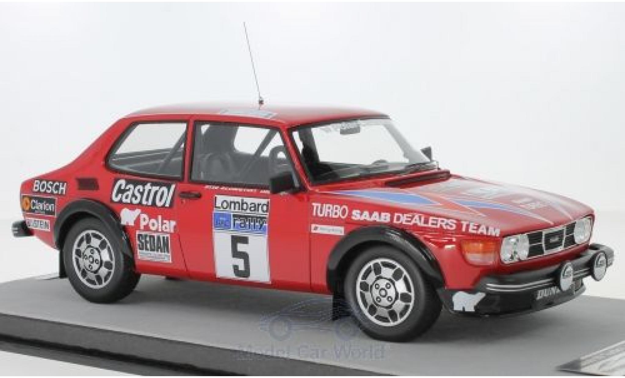 Saab 99 1/18 Tecnomodel Turbo No.5 Rallye WM Rallye RAC Lombard 1979 S.Blomqvist/B.Cederberg modellino in miniatura
