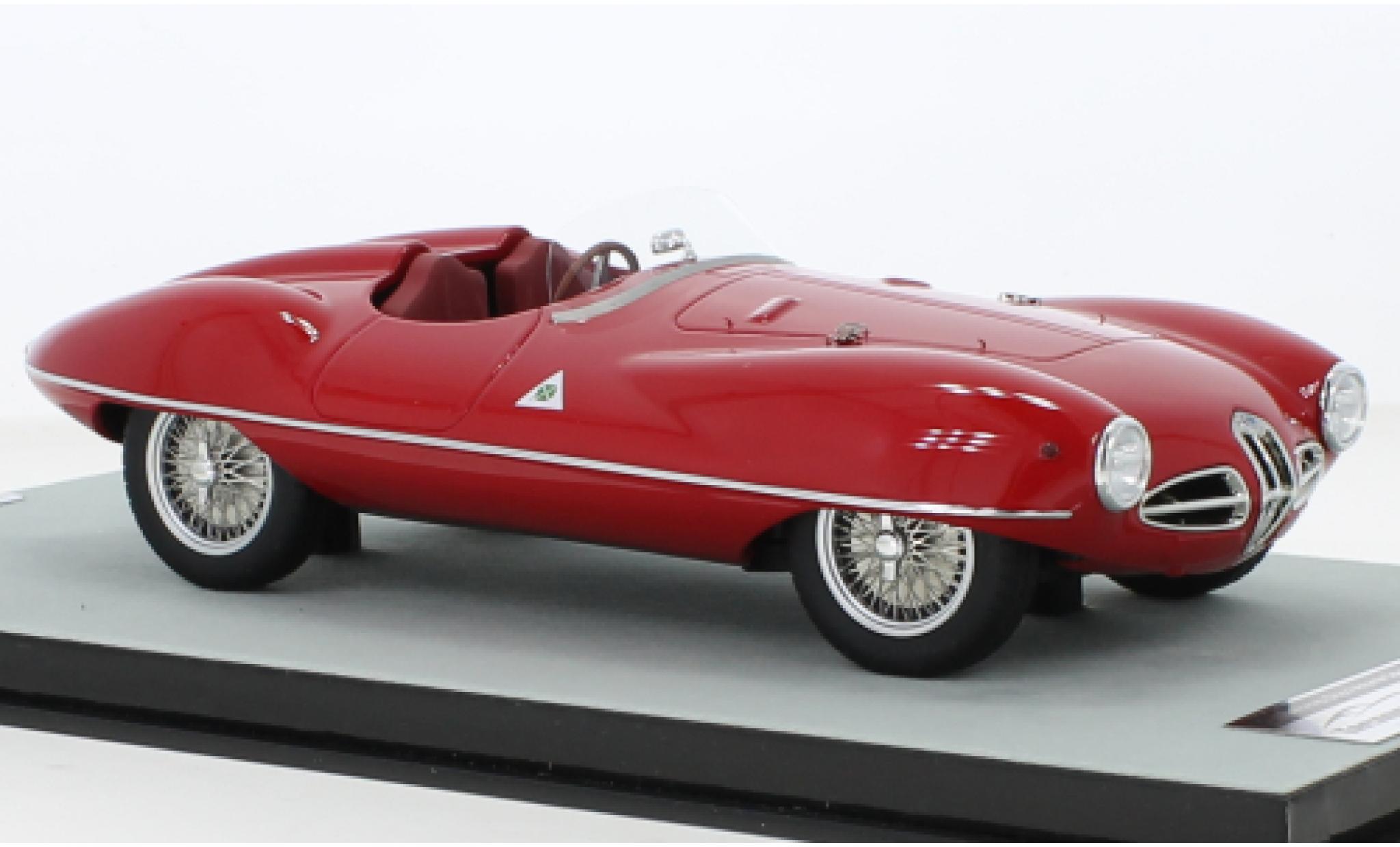 Alfa Romeo Disco 1/18 Tecnomodel Volante Spyder Touring Superleggera rosso RHD 1952 modellino in miniatura