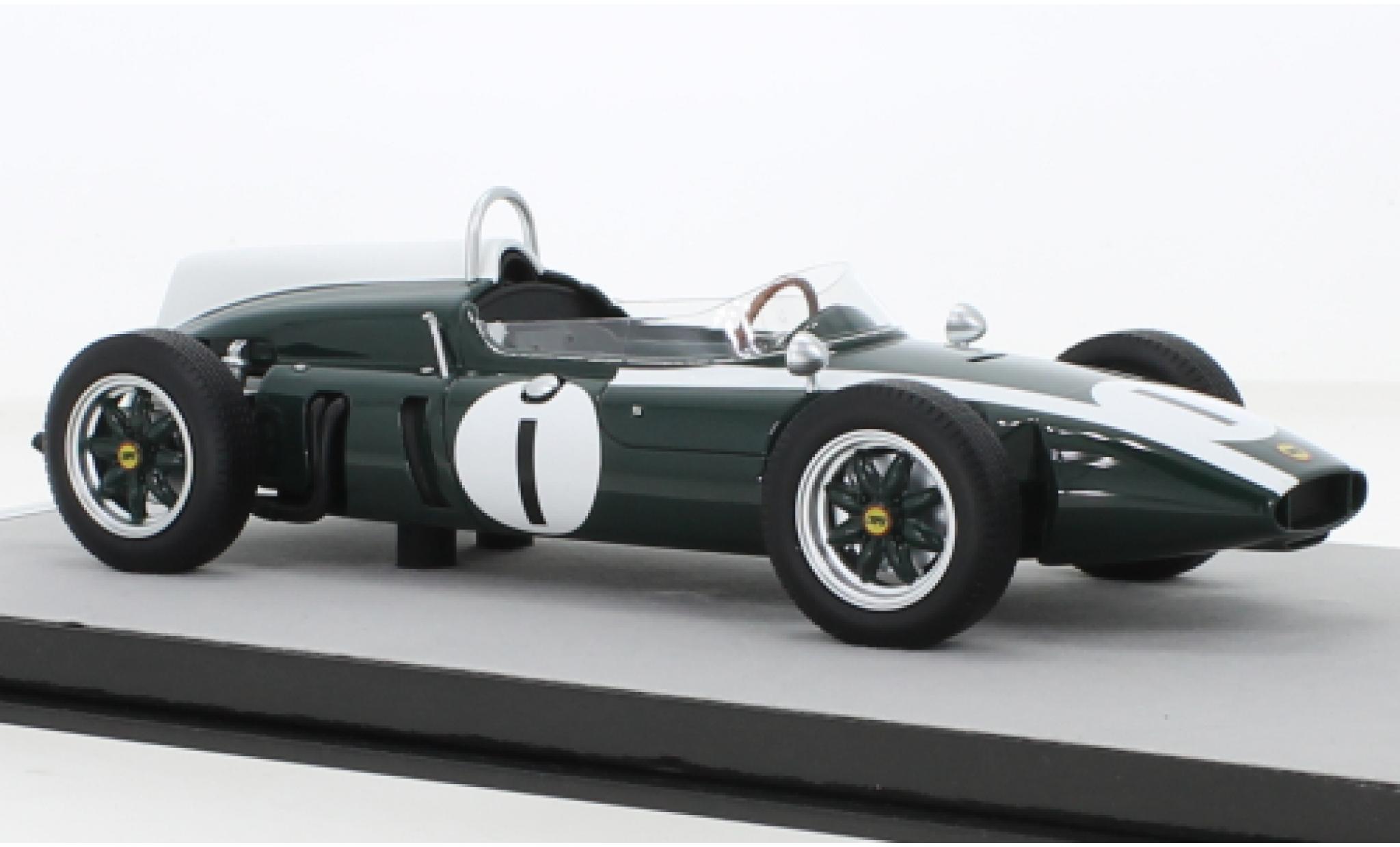 Cooper T53 1/18 Tecnomodel Climax No.1 Formel 1 GP Großbritannien 1960 modellino in miniatura