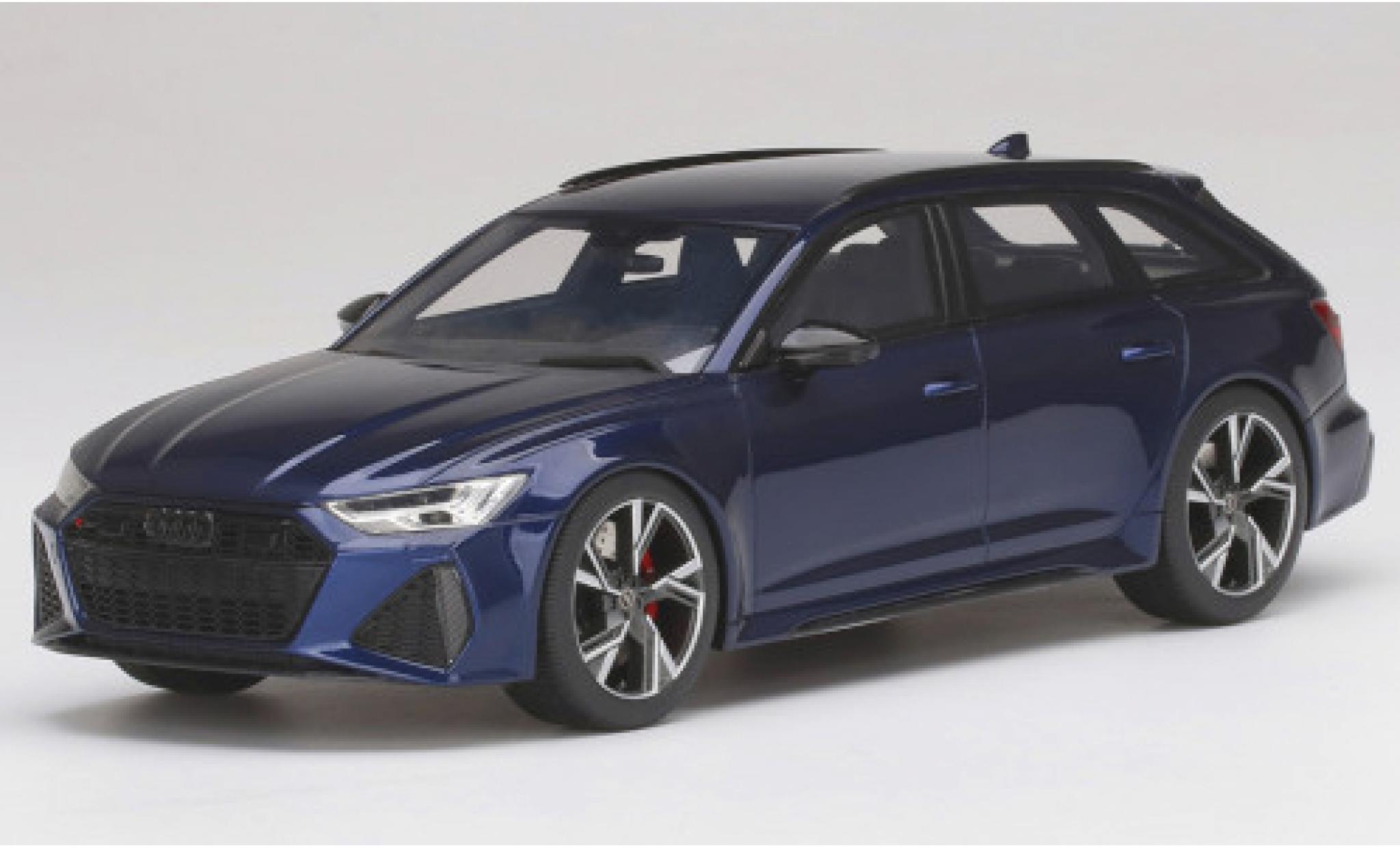 Audi RS6 1/18 Top Speed Avant Carbon Black Edition metallico blu modellino in miniatura
