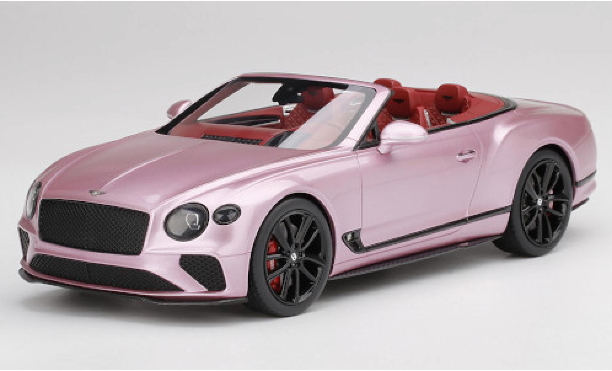 Bentley Continental 1/18 Top Speed GT Convertibile metallico rosa 2019 modellino in miniatura