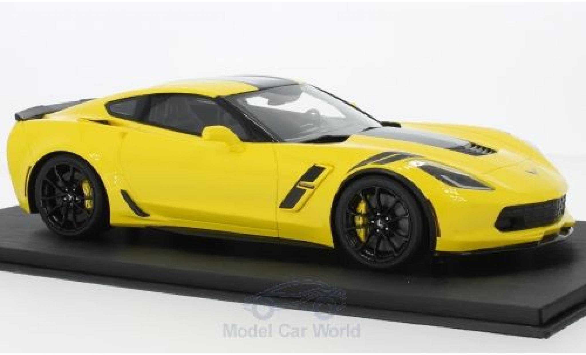 Chevrolet Corvette C7 1/18 Top Speed Grand Sport giallo/nero 2017 modellino in miniatura