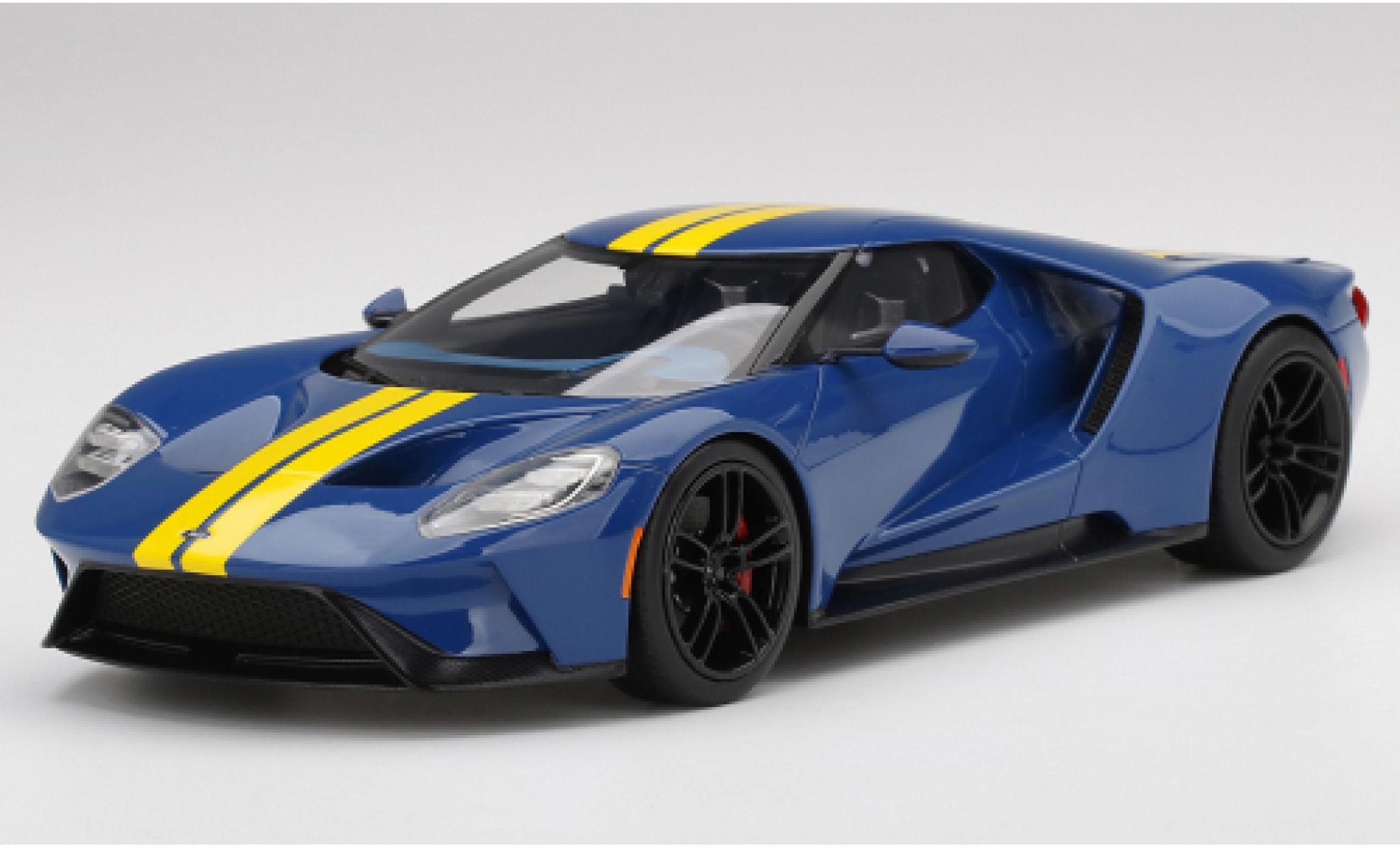 Ford GT 1/18 Top Speed blu/giallo modellino in miniatura
