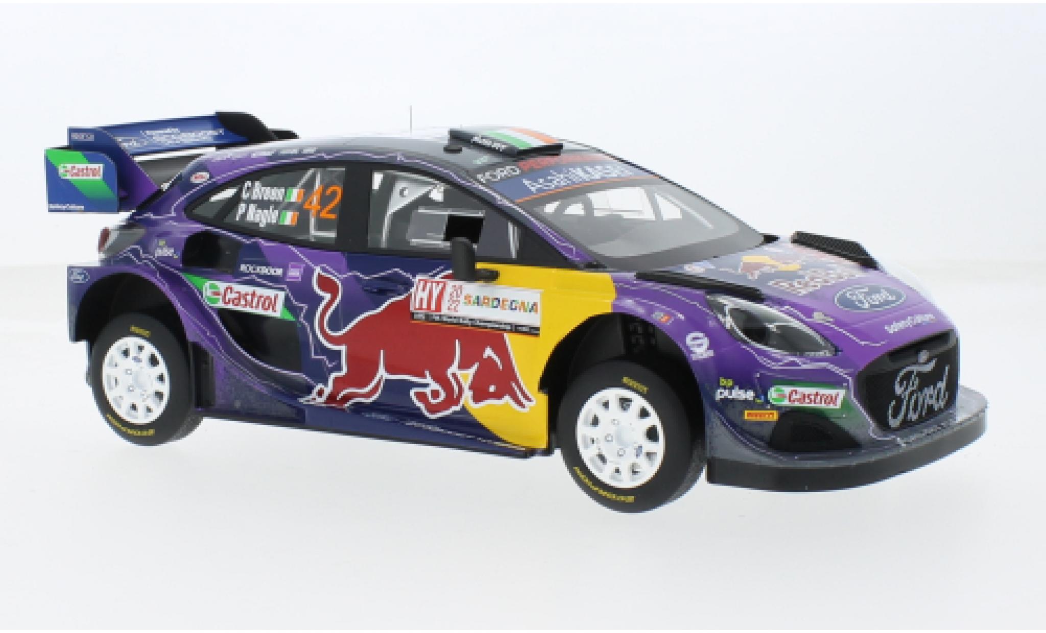 Ford Puma 1/18 Top Speed Rally1 No.42 M-Sport World Rally Team Red Bull Rallye WM Rallye Sardinien 2022 1:18 modellino in miniatura