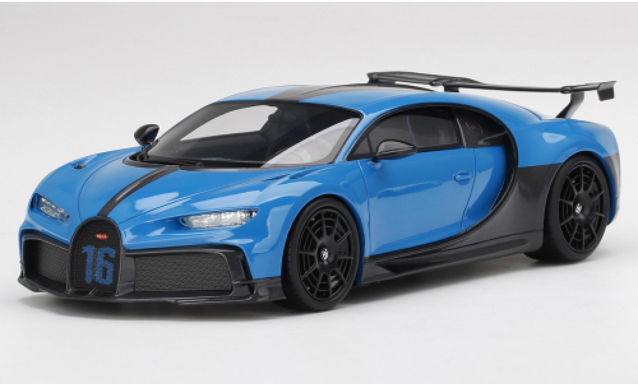 Bugatti Chiron 1/18 Top Speed Pur Sport blu/nero 2020 modellino in miniatura