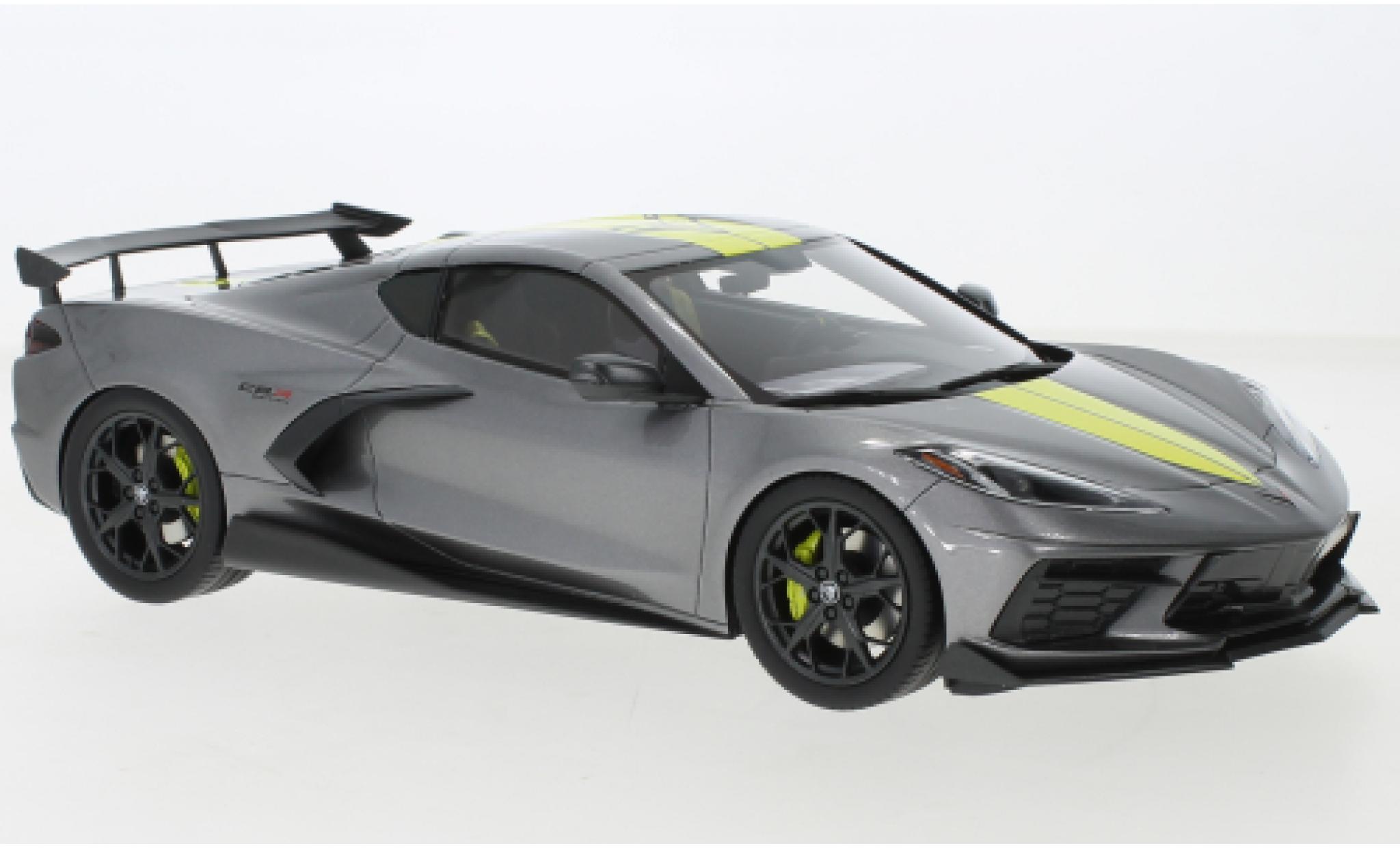 Chevrolet Corvette 1/18 Top Speed C8 Stingray IMSA GTLM Championship Edition metallise grigio/giallo modellino in miniatura