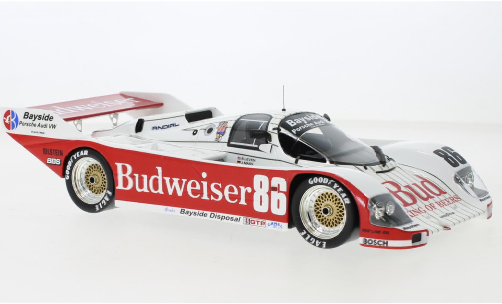 Porsche 962 1987 1/18 Top Speed No.86 Bayside Disposal Racing Budweiser IMSA 12h Sebring modellino in miniatura