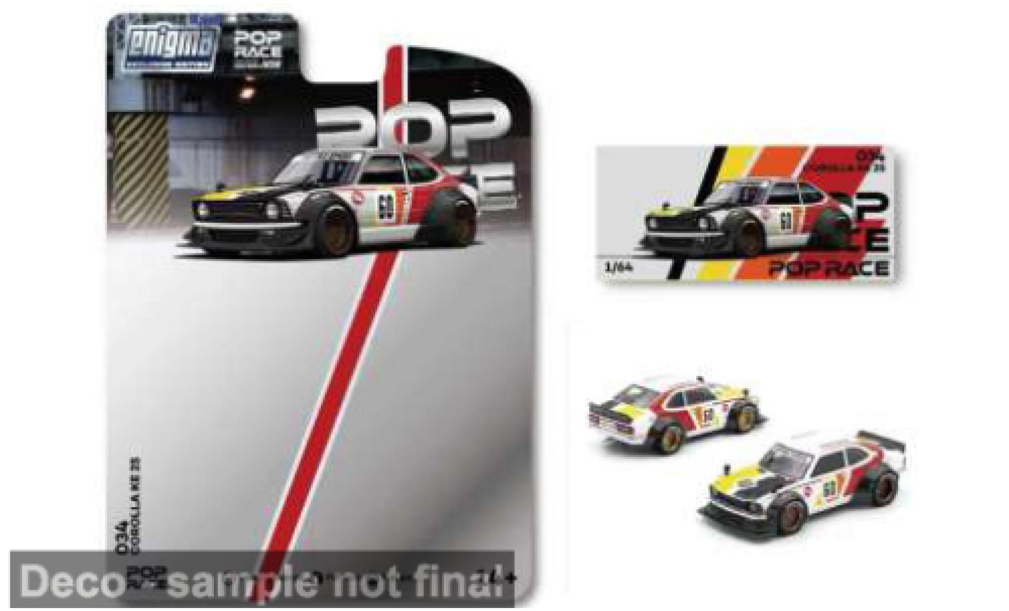 Toyota Corolla 1/64 Pop Race KE25 schwarz/Dekor 1:64 modellini auto