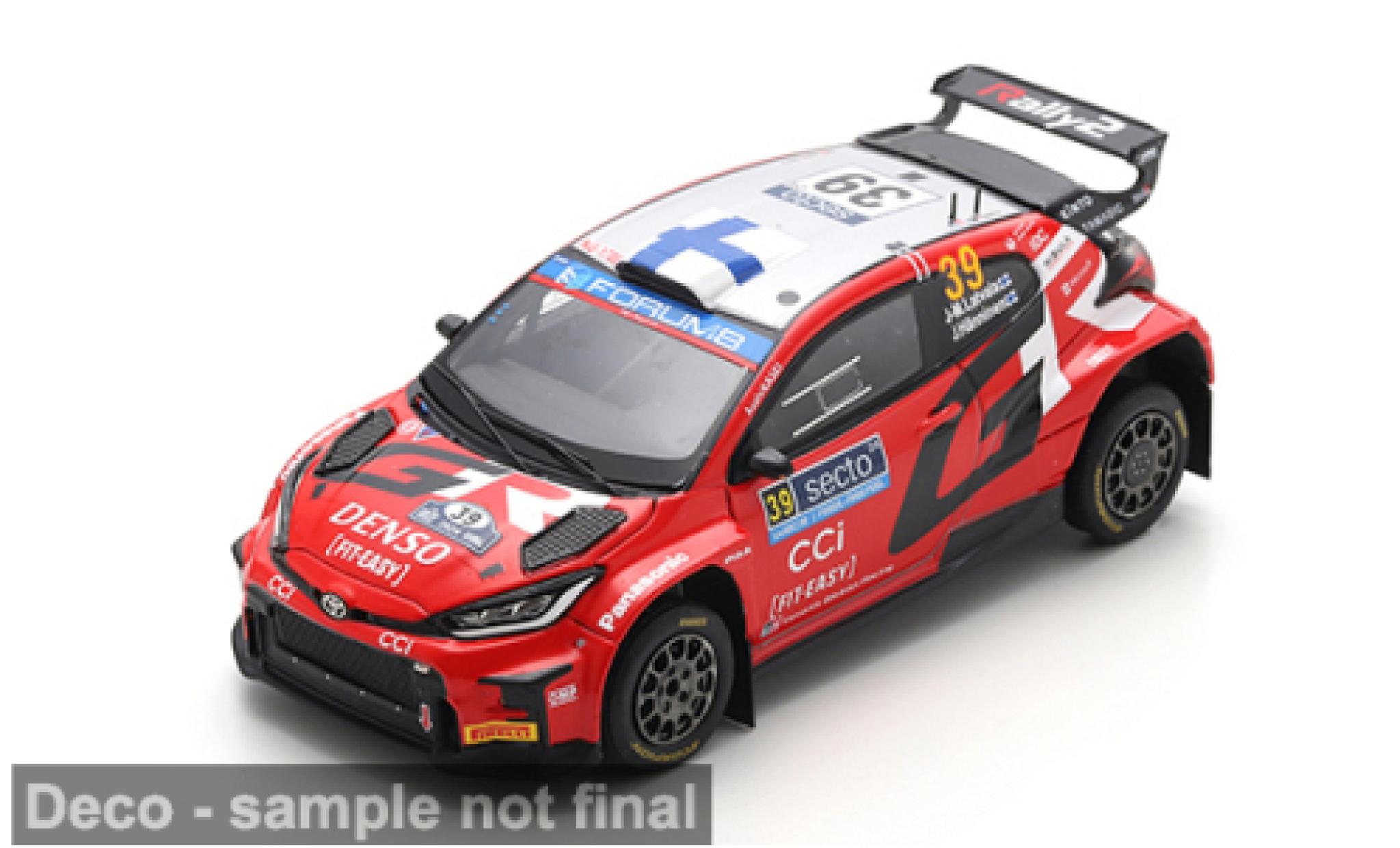 Toyota Yaris 1/43 Spark GR Rally 2 Rally Finland 2024 Gazoo Racing WRT #39 J.M.Latvalla/J.H&auml;nninen 1:43 modellino in miniatura