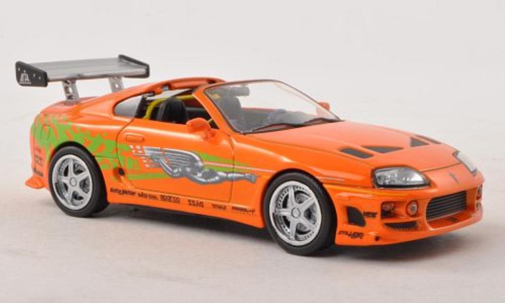Toyota Supra 1/43 Greenlight MkIV Tuning orange mit Dekor Fast & Furious 1995 modellino in miniatura