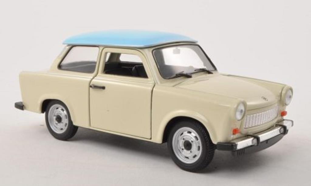 Trabant 601 1/24 Welly beige/blu modellino in miniatura