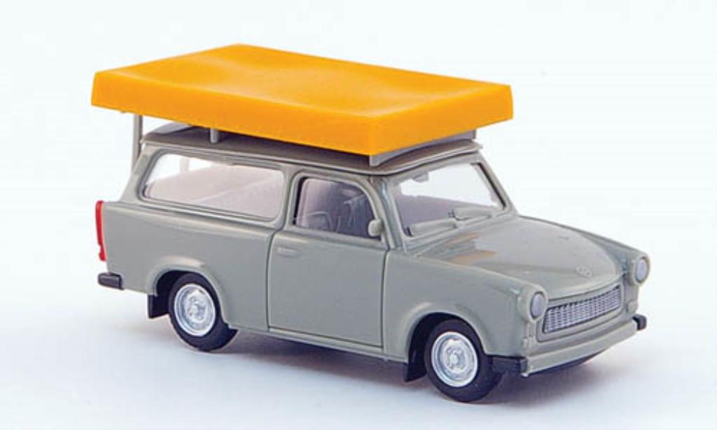 Trabant 601 1/87 Herpa Universal grigio mit Dachzelt im Fahrzustand modellino in miniatura